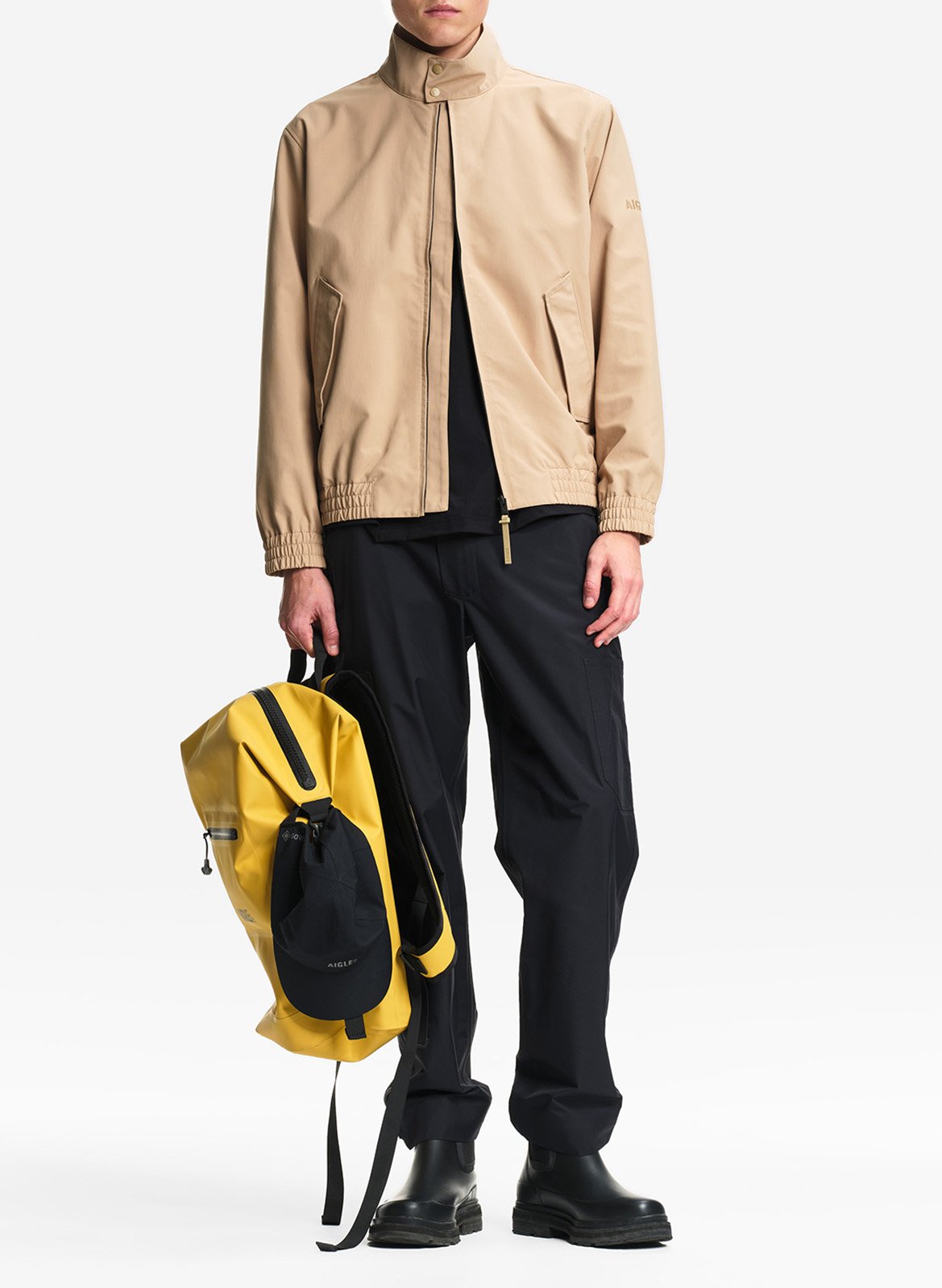 Solid zip-up straight jacket AIGLE Beige