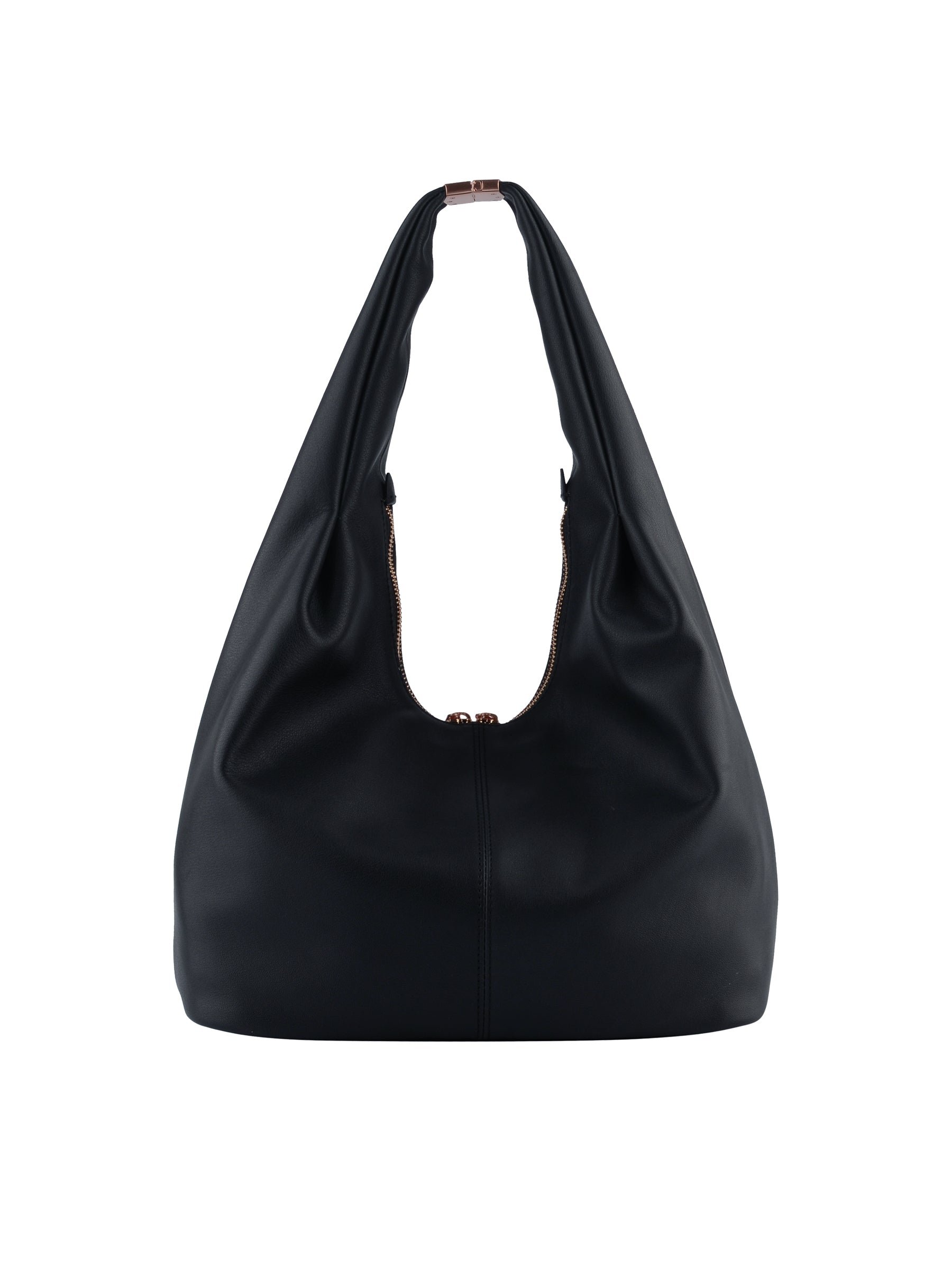 Sac porté épaule en cuir de vachette POURCHET Bleu