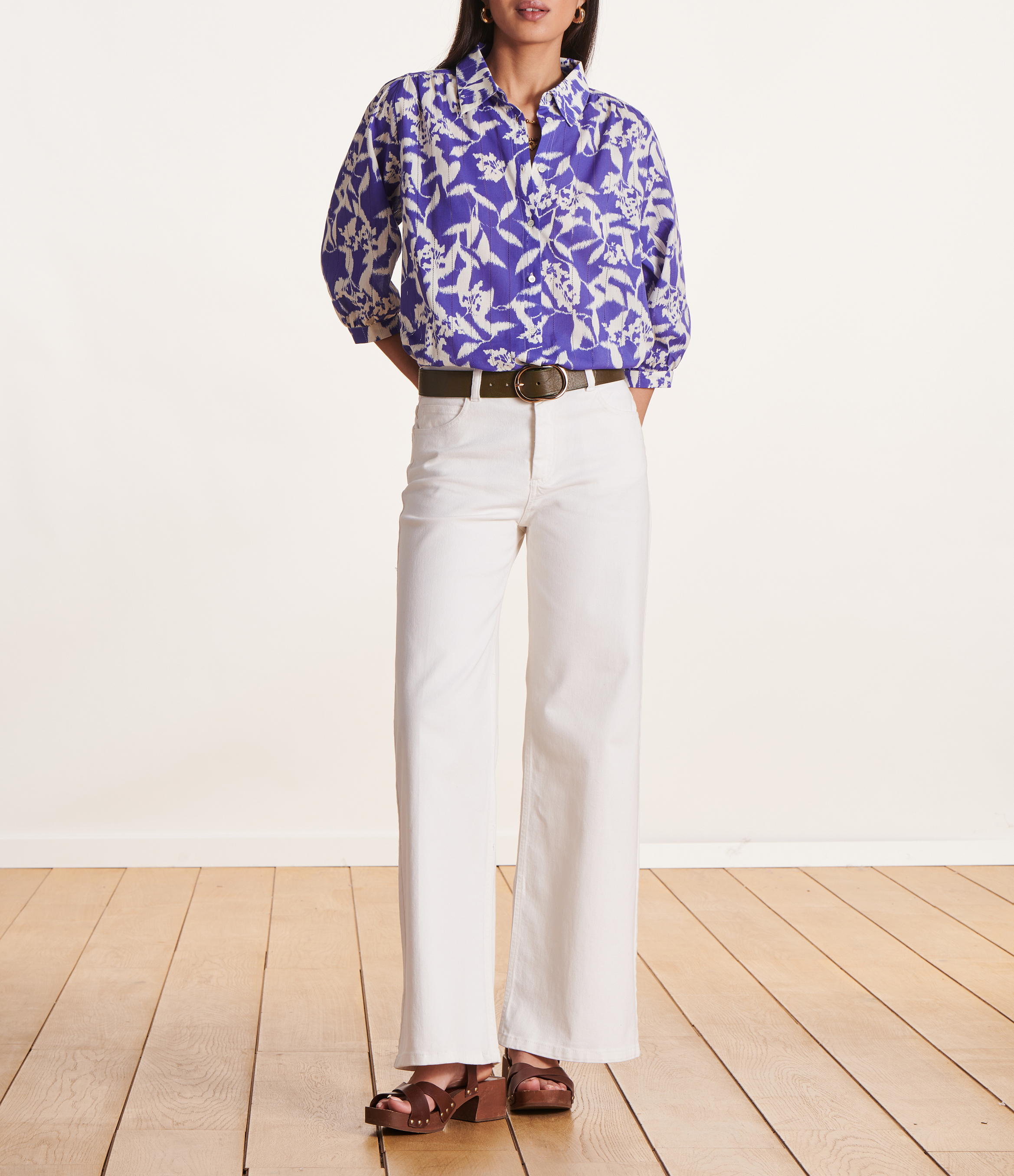 Jean droit taille haute LA FEE MARABOUTEE Blanc