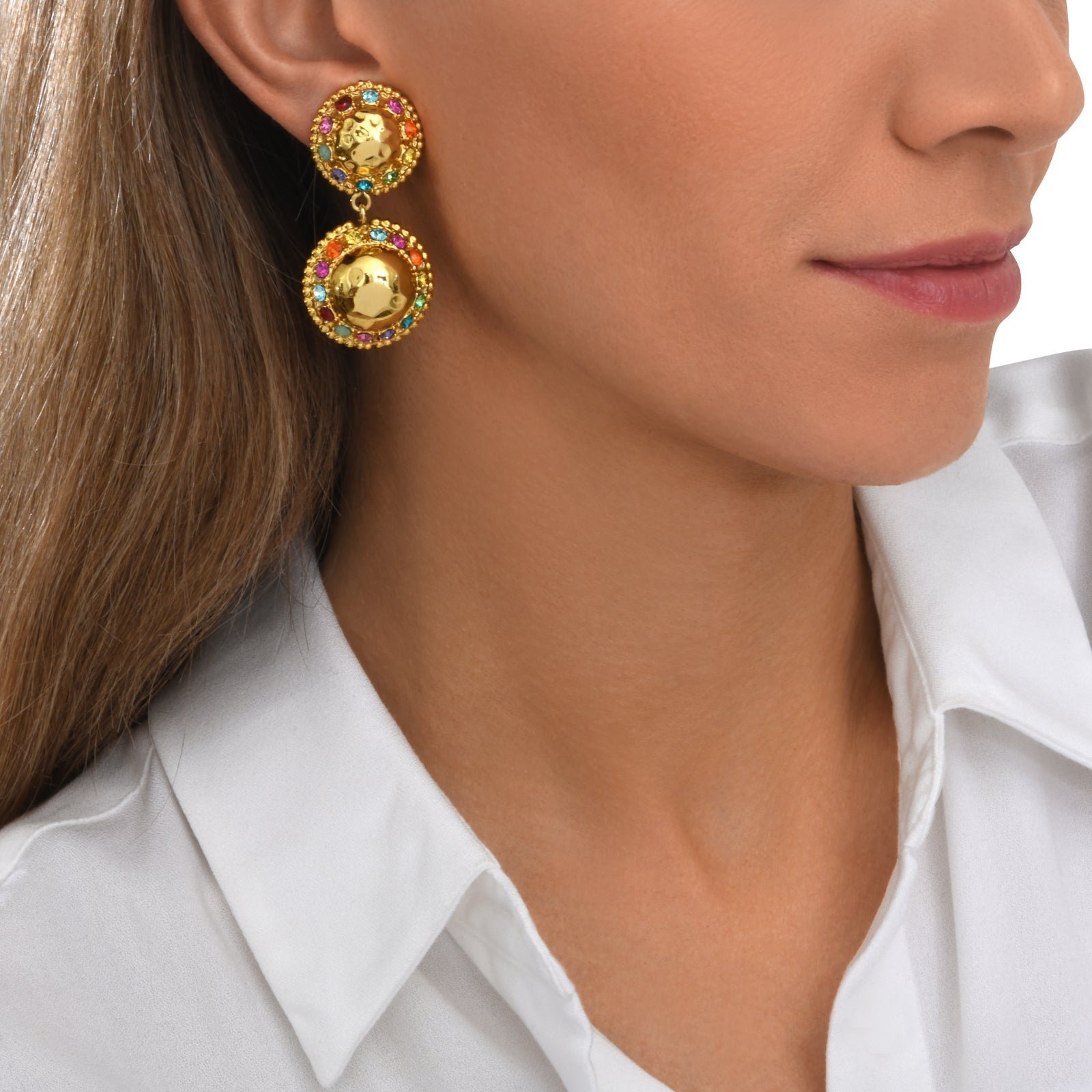 Boucles d'oreilles tige percée  rond graphique SATELLITE PARIS Multicolore