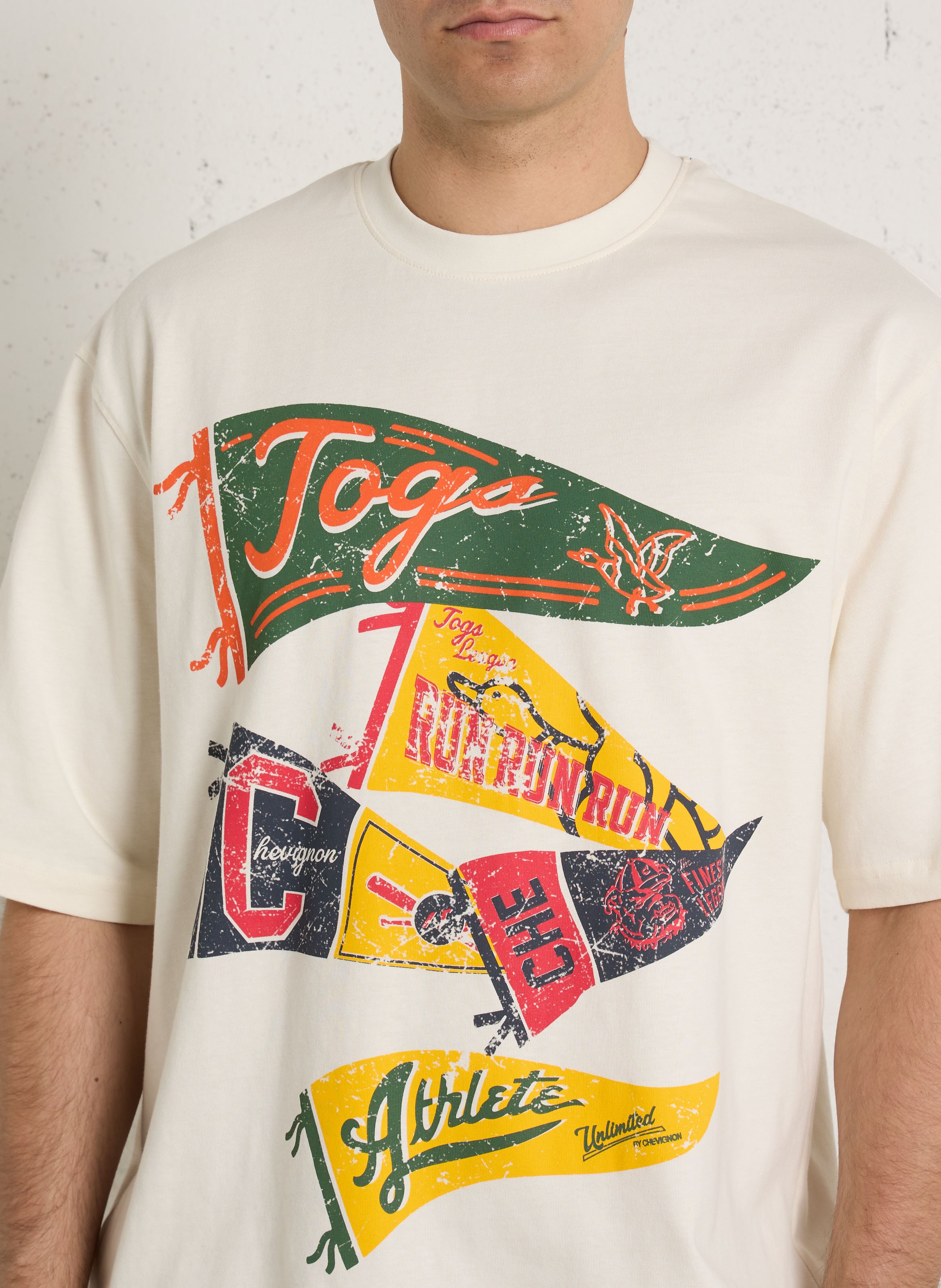 Oversized printed cotton t-shirt CHEVIGNON White