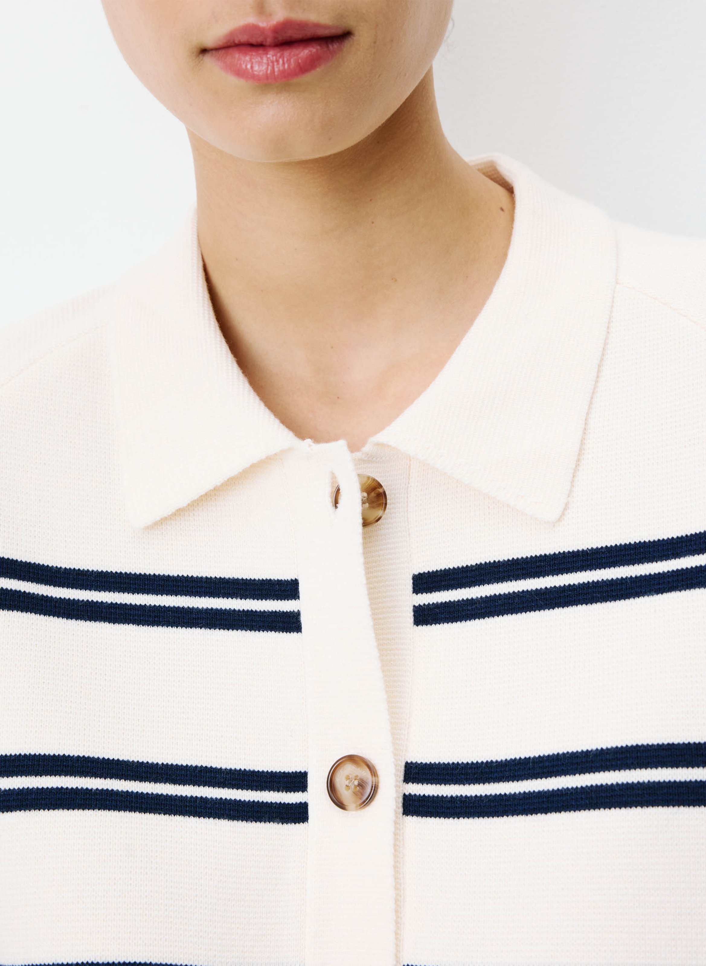 Oversized Striped Vest GRACE ET MILA White