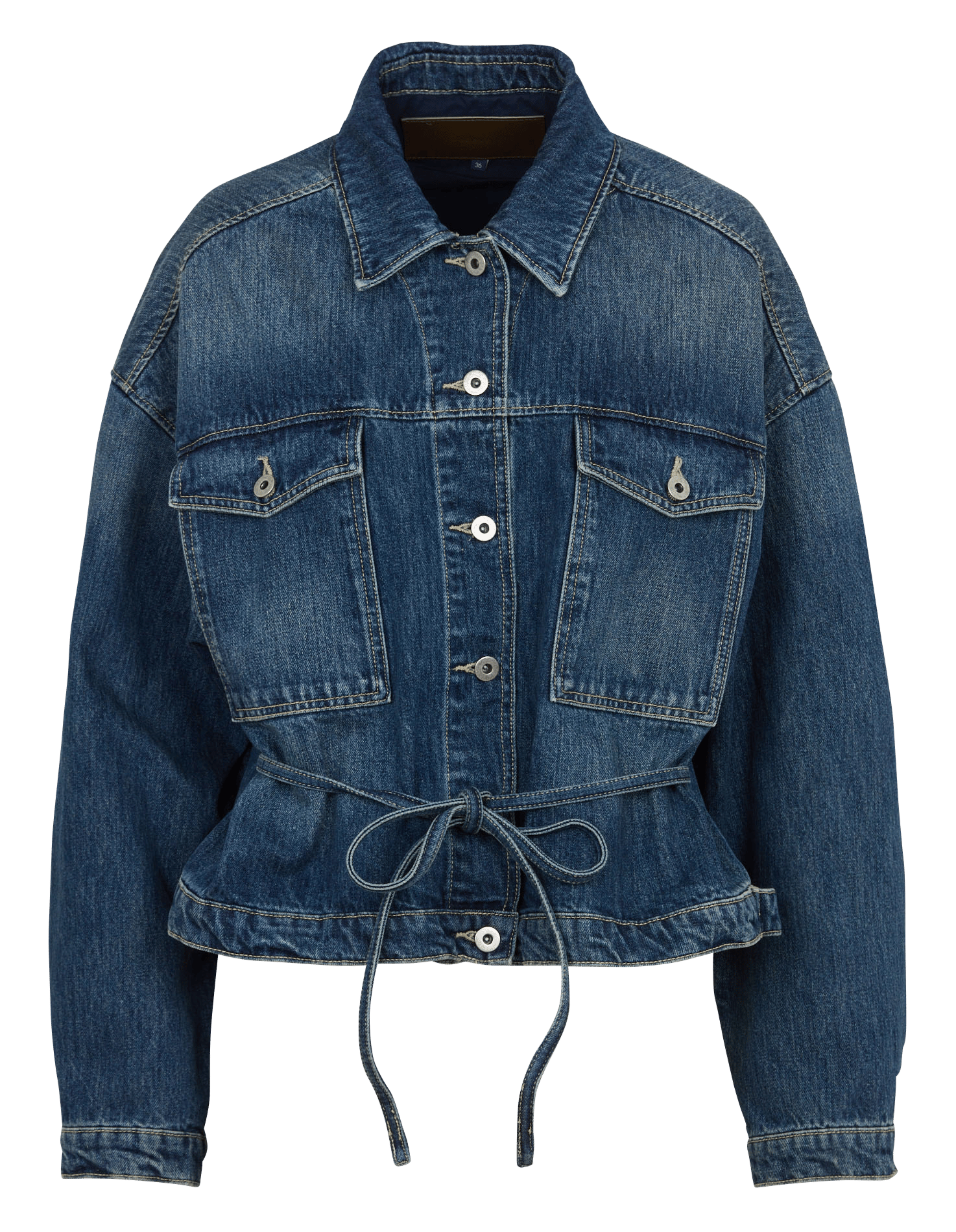 Weite Denimjacke mit Gürtel SOEUR Blau
