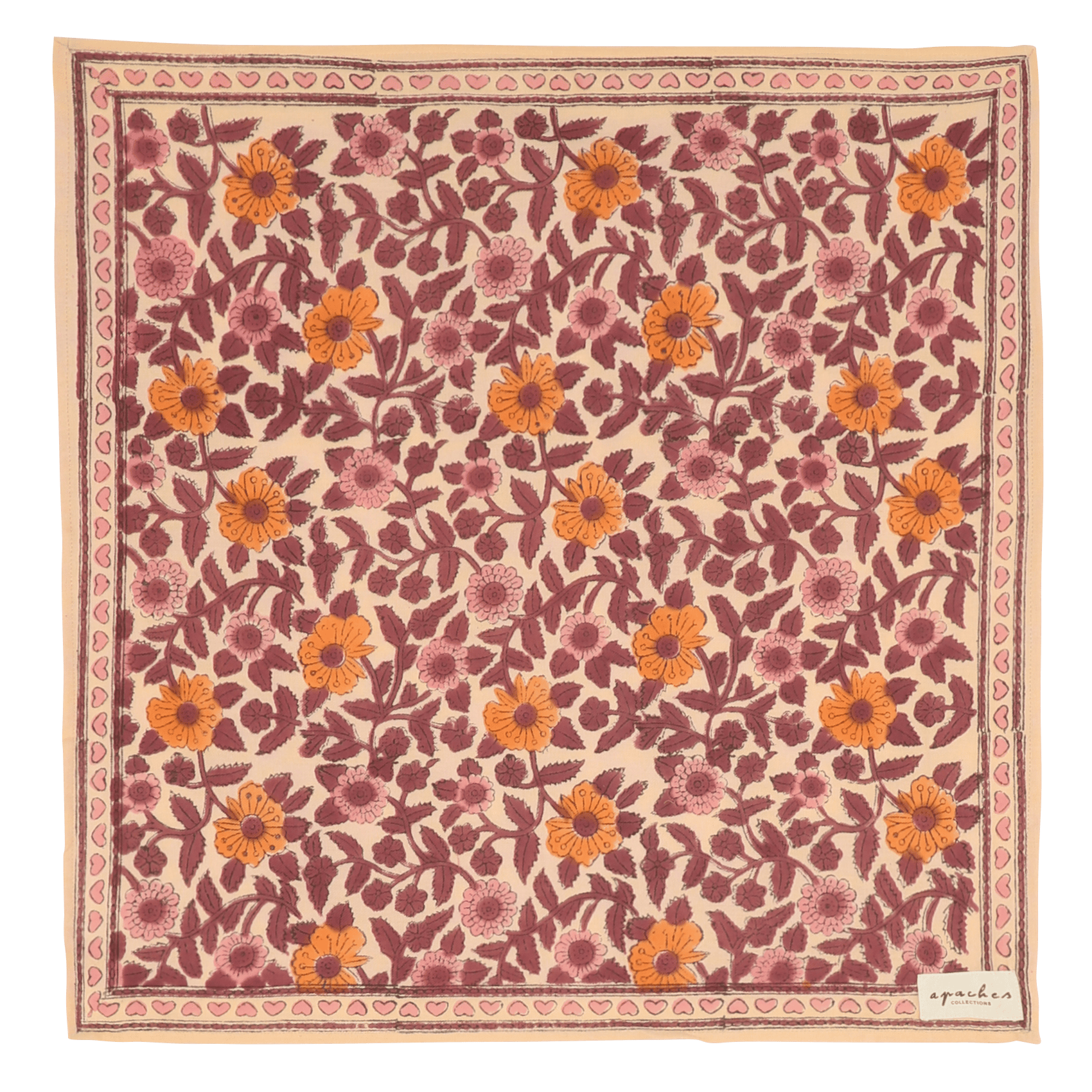Baumwolltuch mit Blumenprint APACHES COLLECTIONS Beige