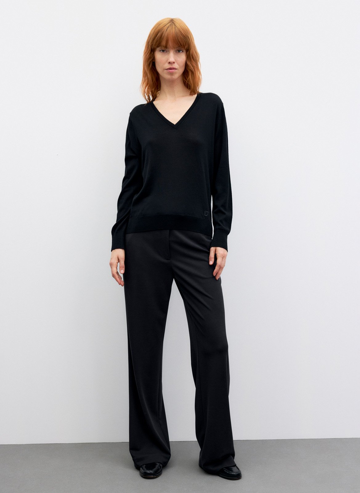 Straight V-neck wool sweater GERARD DAREL Black