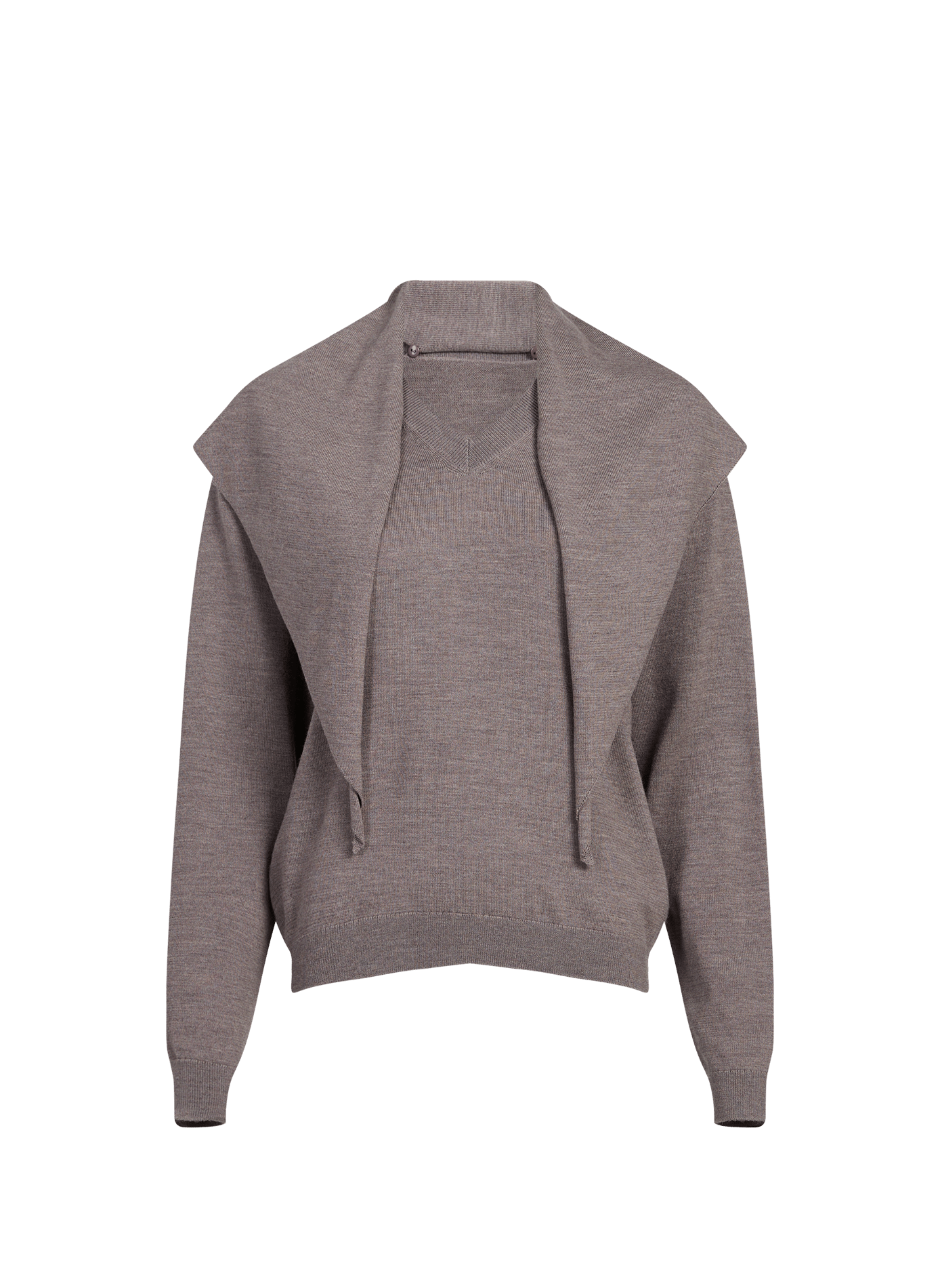 V-neck sweater with removable wool scarf SAISON 1865 Grey