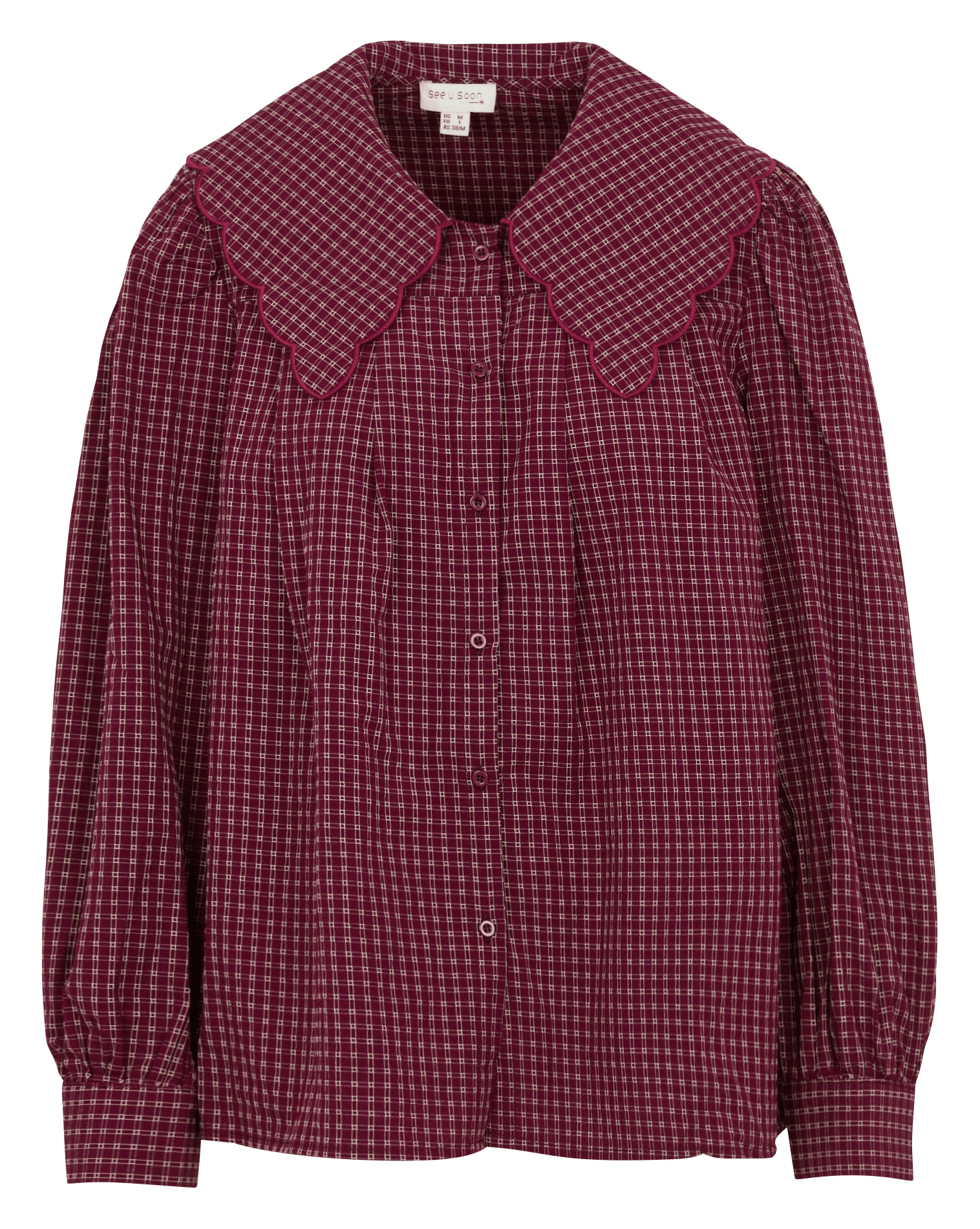 Baumwollbluse mit Bubikragen SEE U SOON Violett