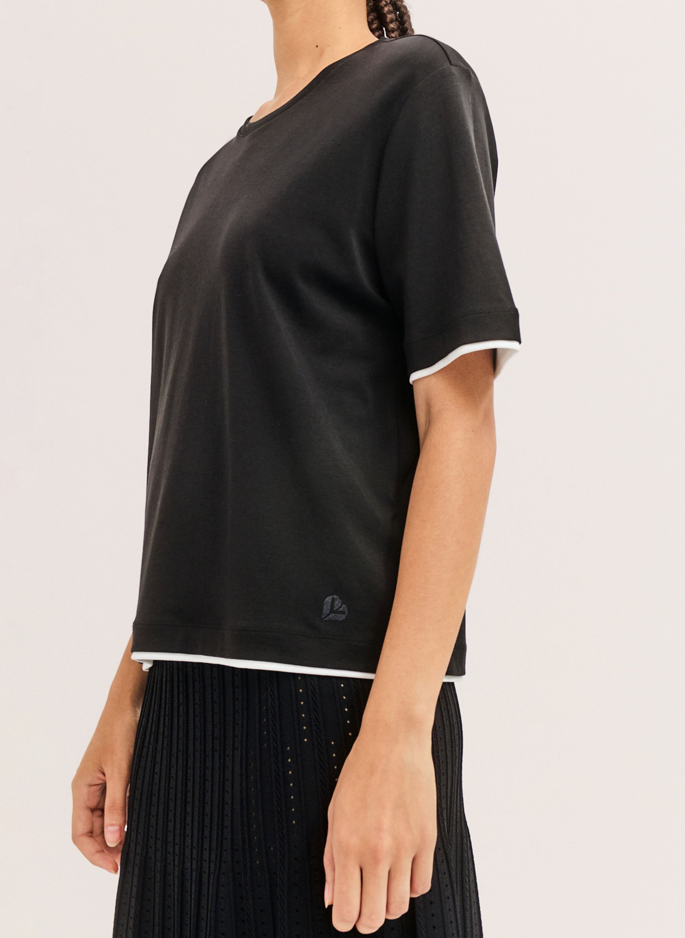Oversize Rundhalsausschnitt T-Shirt aus Baumwolle PABLO Schwarz