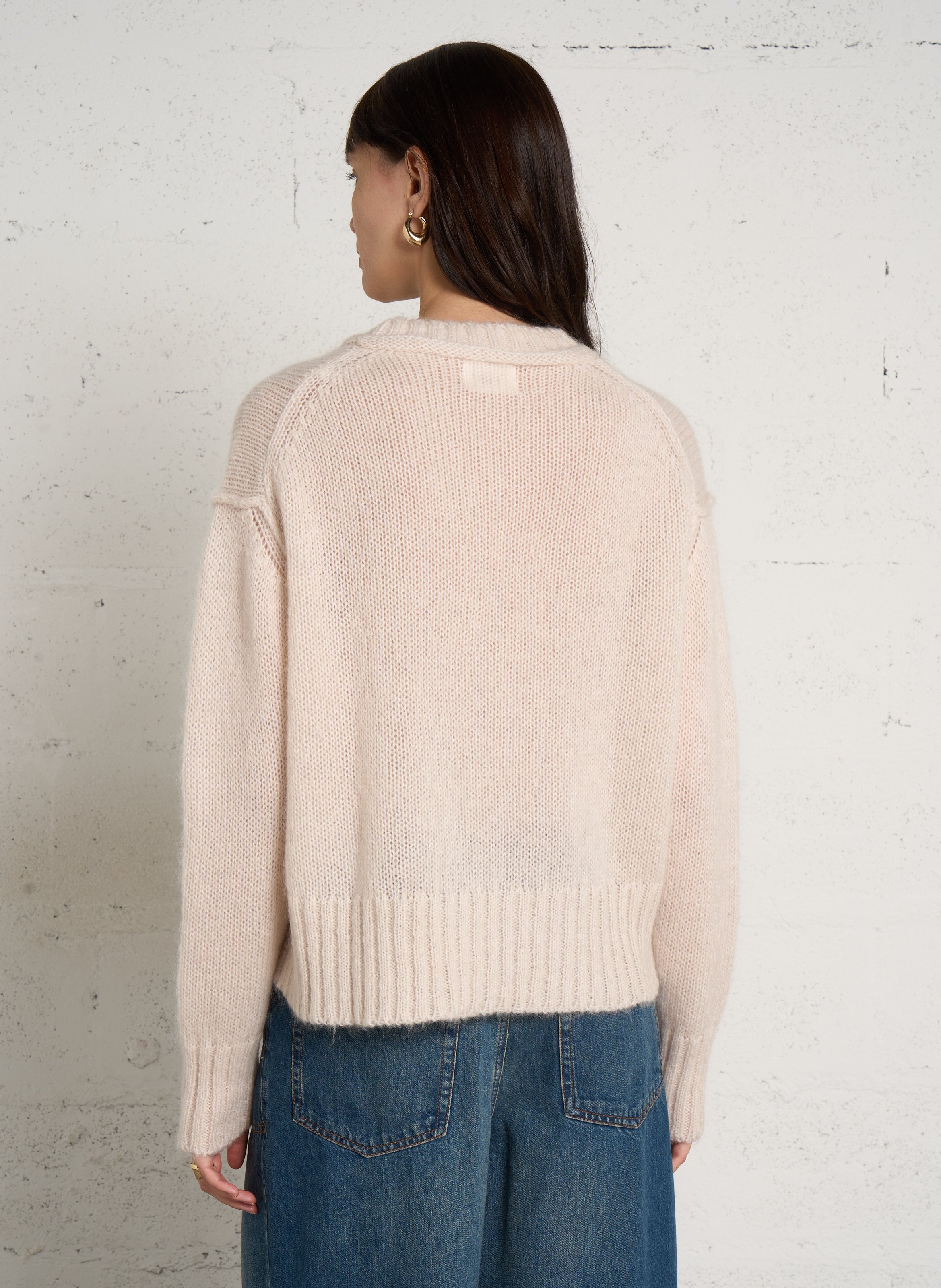 Pull col rond en laine mélangée BELLA JONES Beige