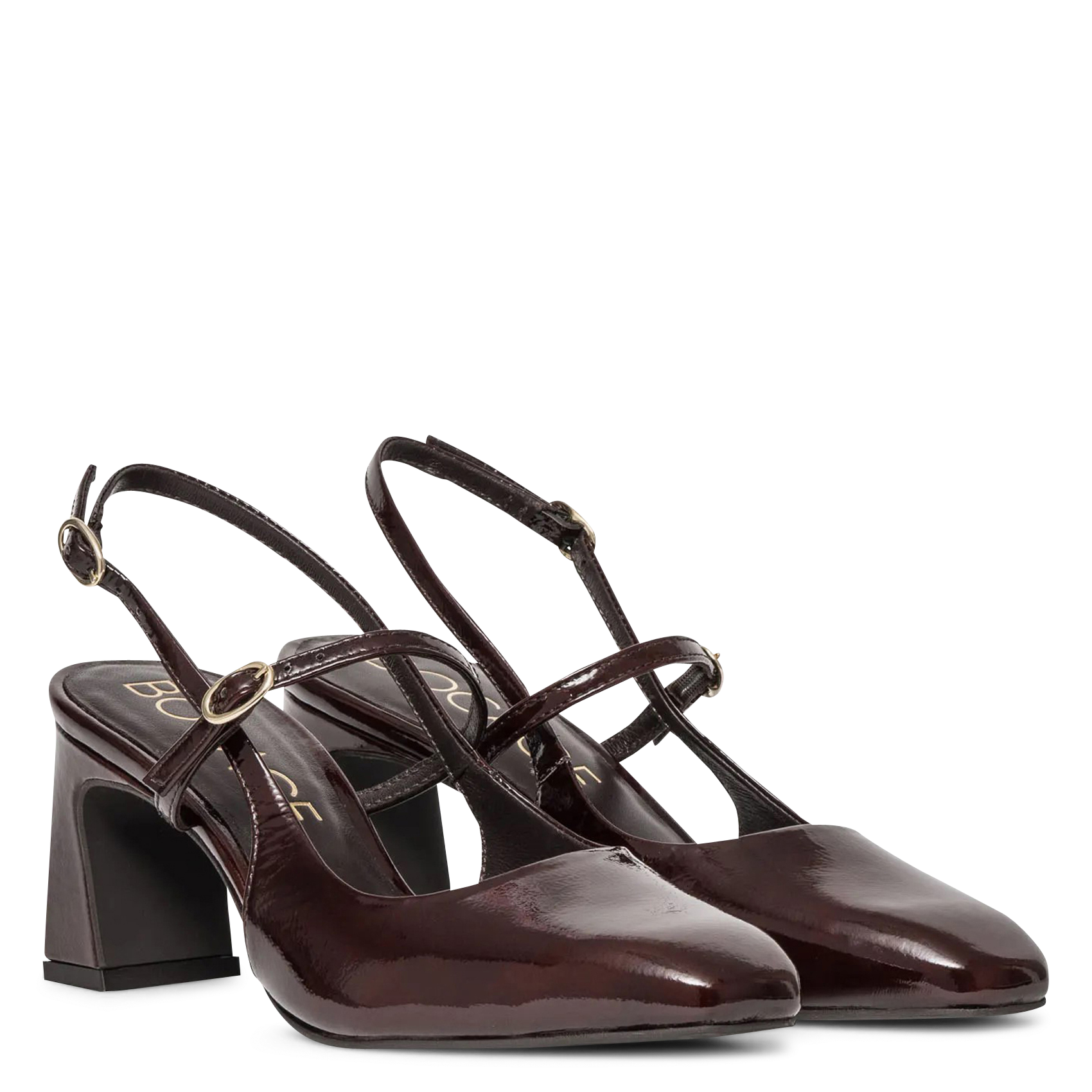Camelia patent leather high heels  BOCAGE Brown