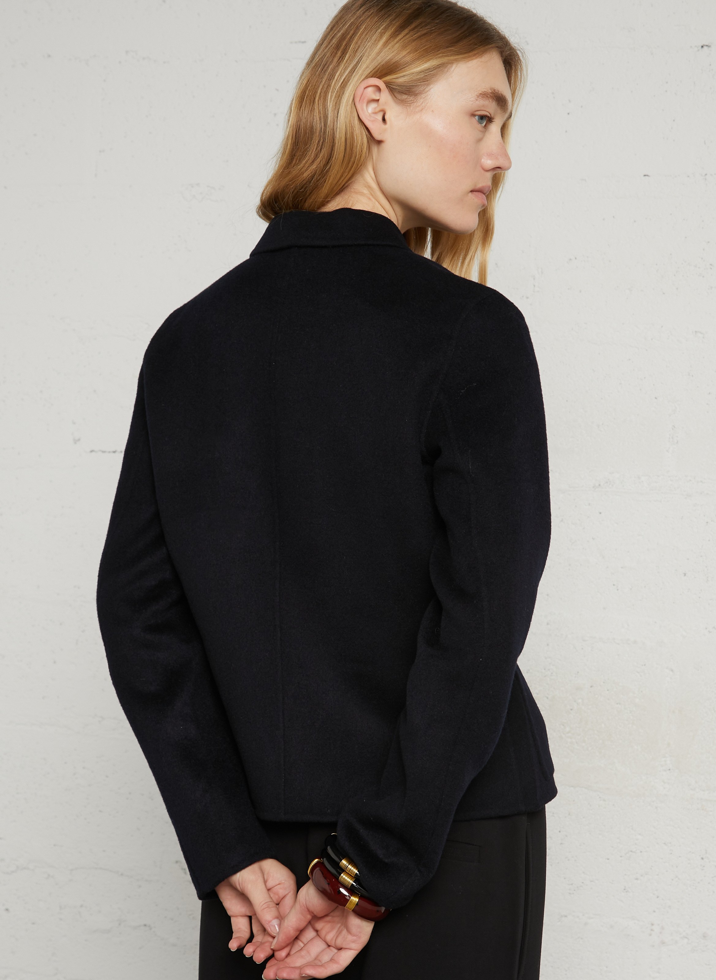 Gerade geschnittener Wollmix-Blazer SOEUR Blau
