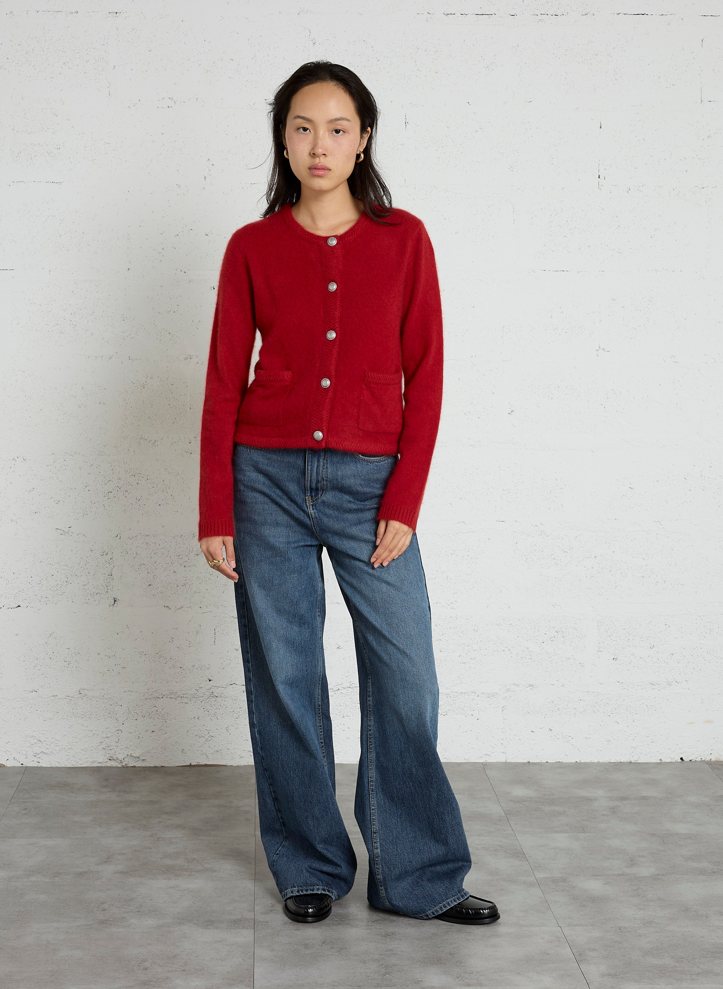Wool cardigan IKKS Red