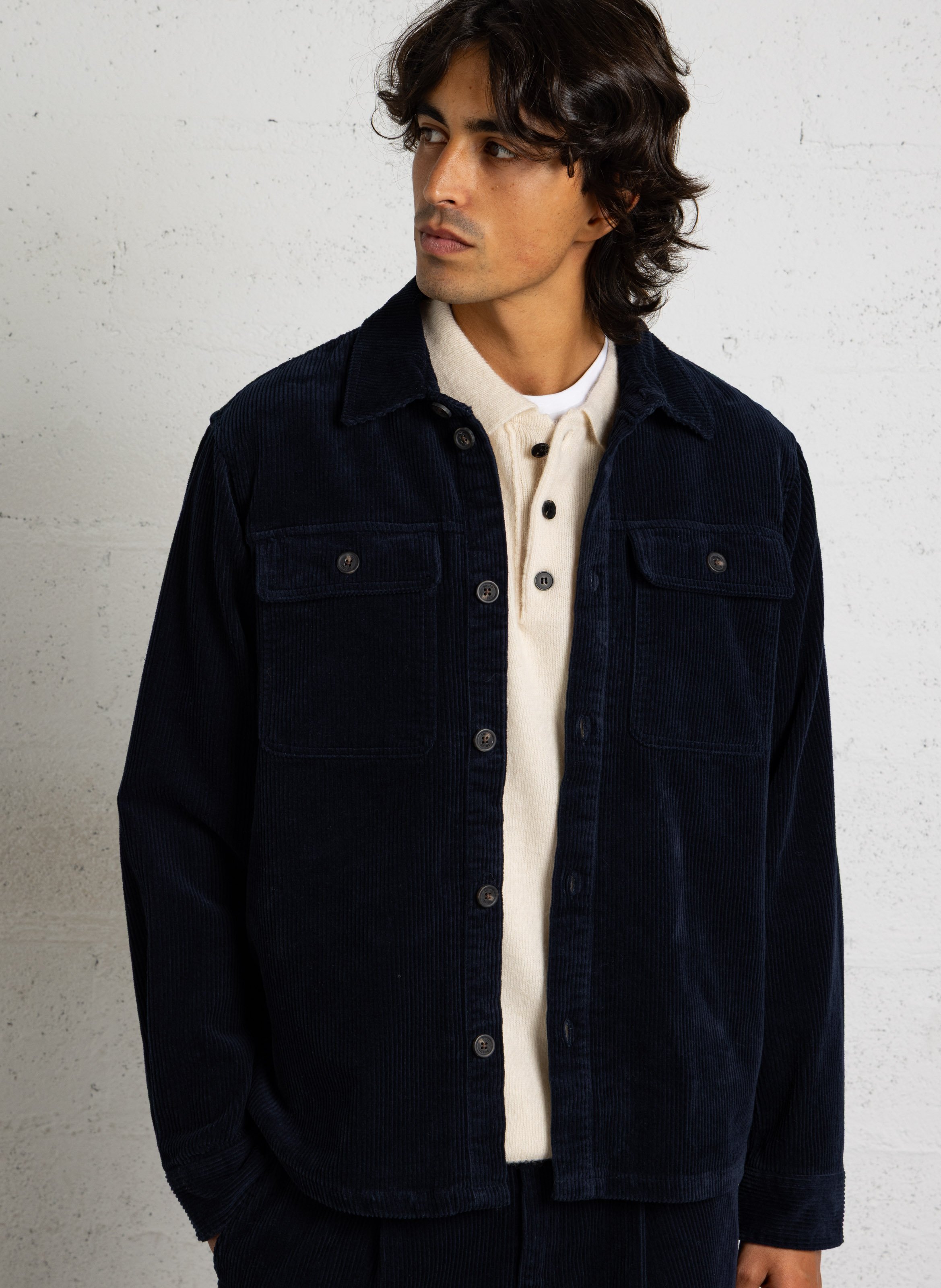 Veste droite col classique  SOLID Schwarz