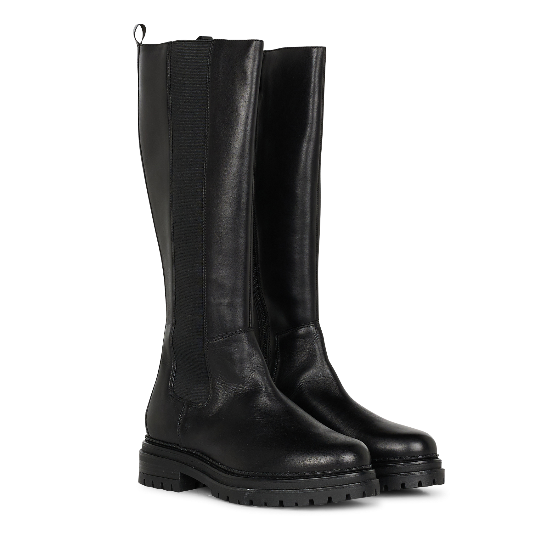 Smooth leather mid-calf boots JONAK Black