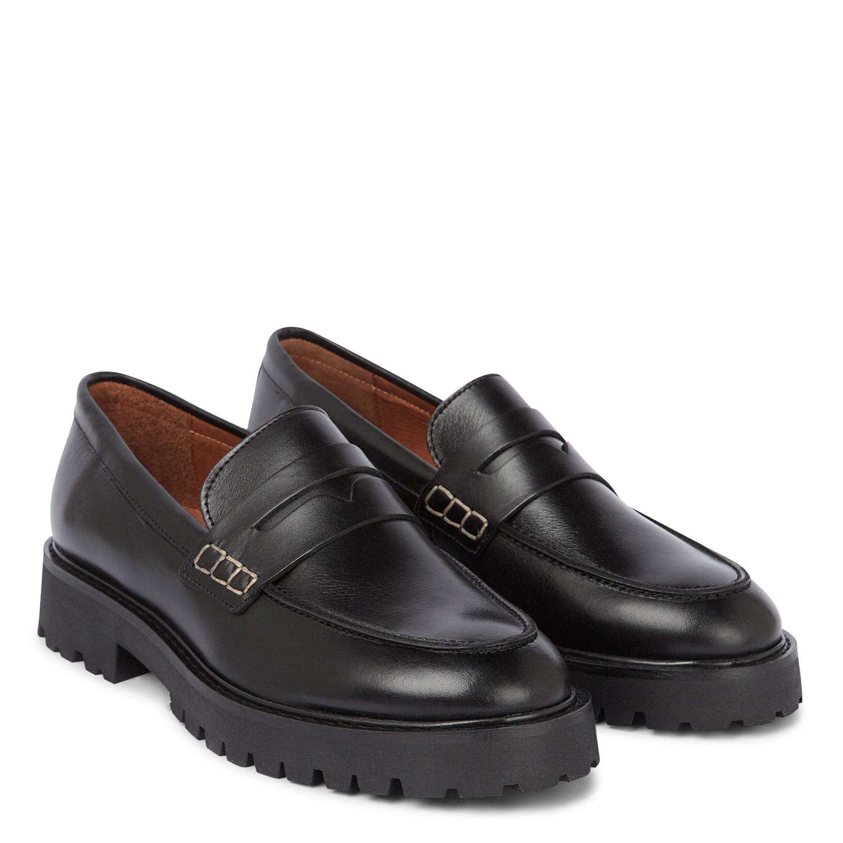 Ledermokassins Schwarz