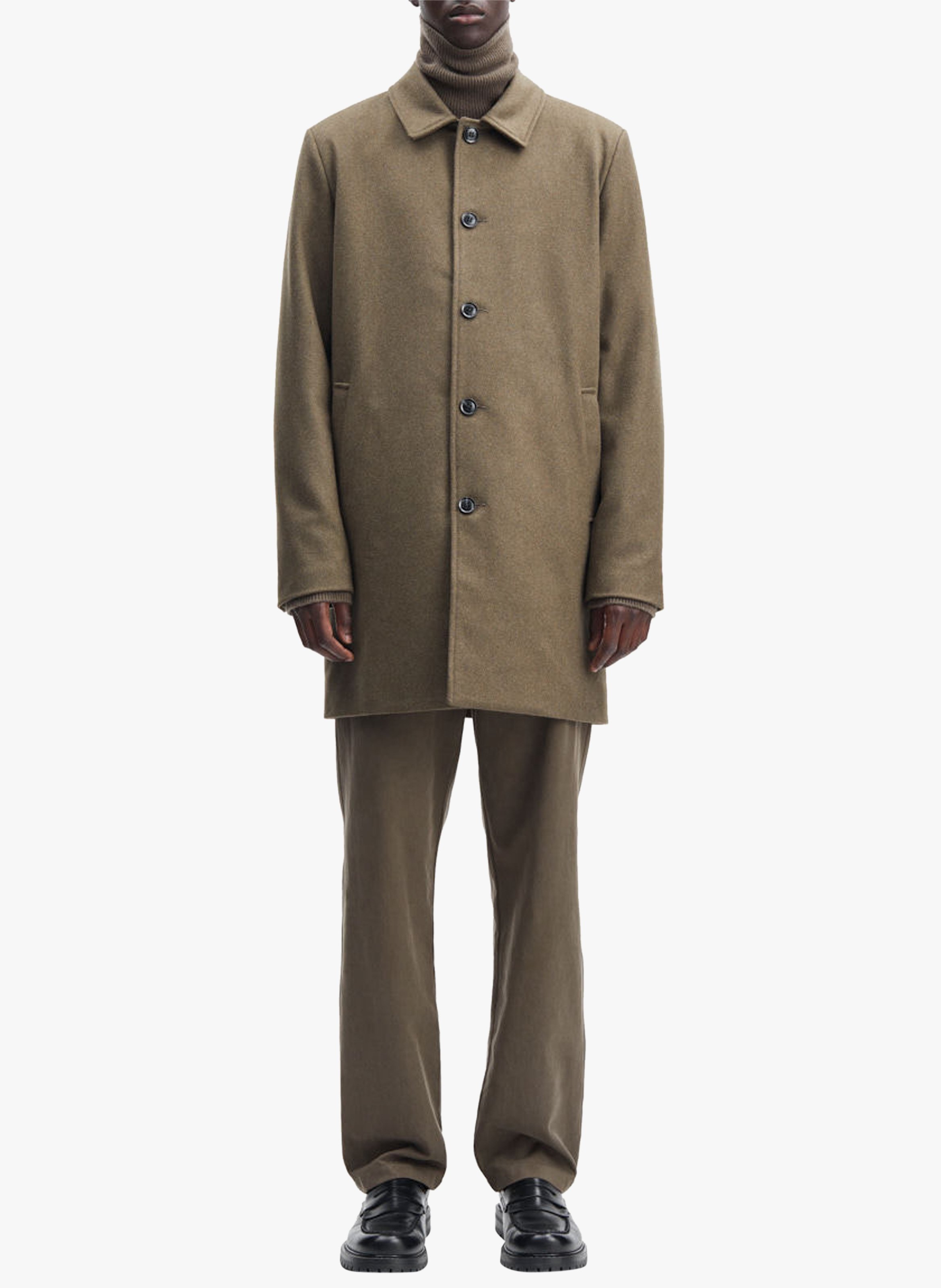 Manteau col classique en laine mélangée Olly Crocodile Samsoe