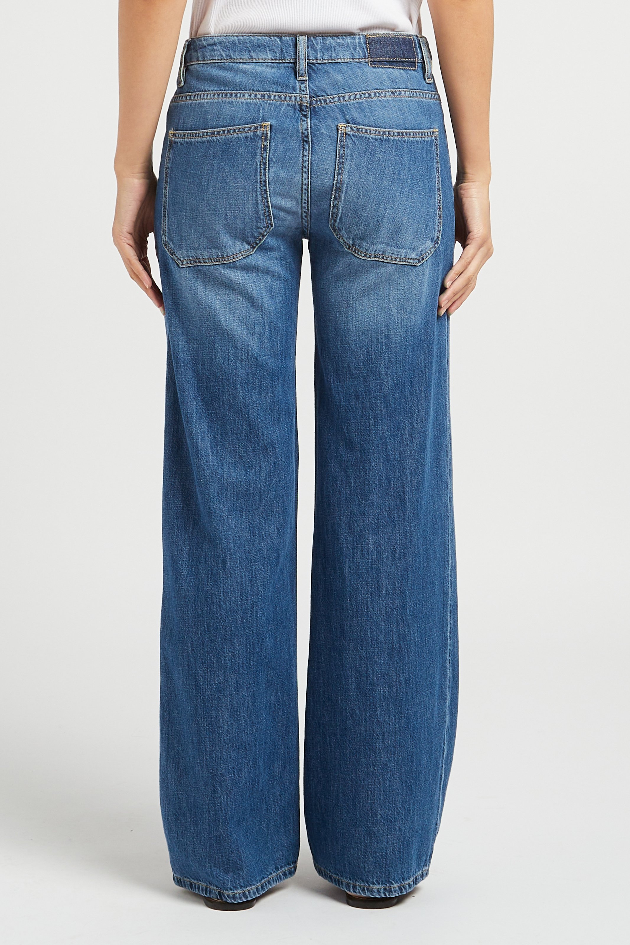 Straight-leg soft faded denim jeans ACQUAVERDE Blue
