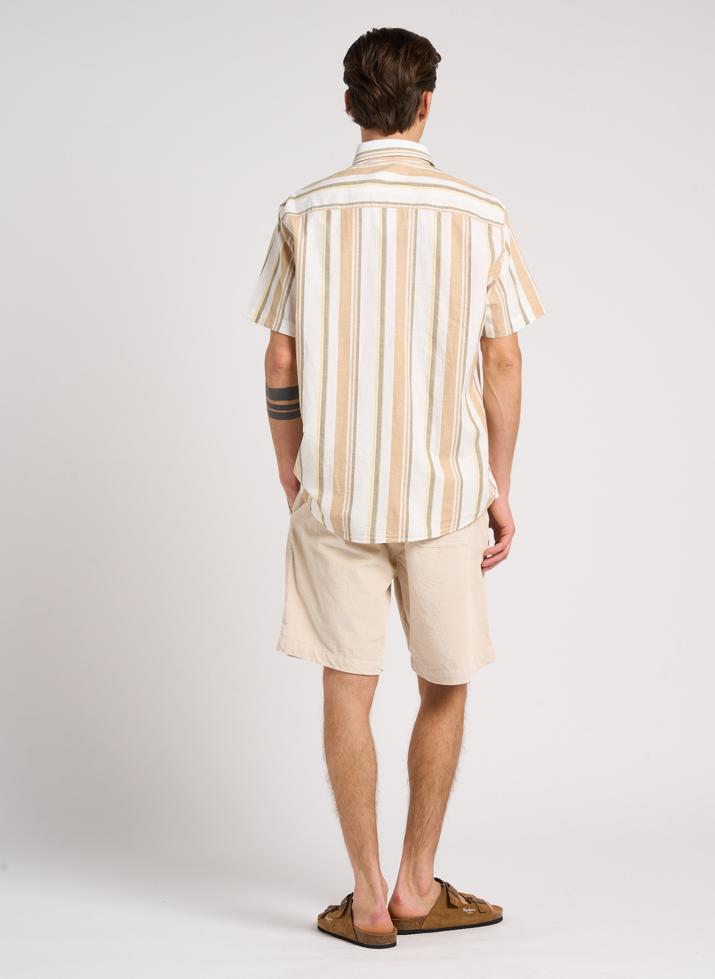 Printed cotton-blend shirt  SELECTED Brown