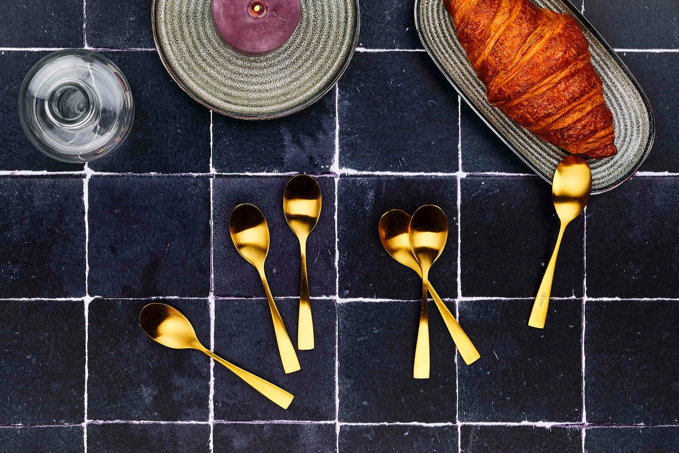 Set of 6 small spoons BJORN Golden