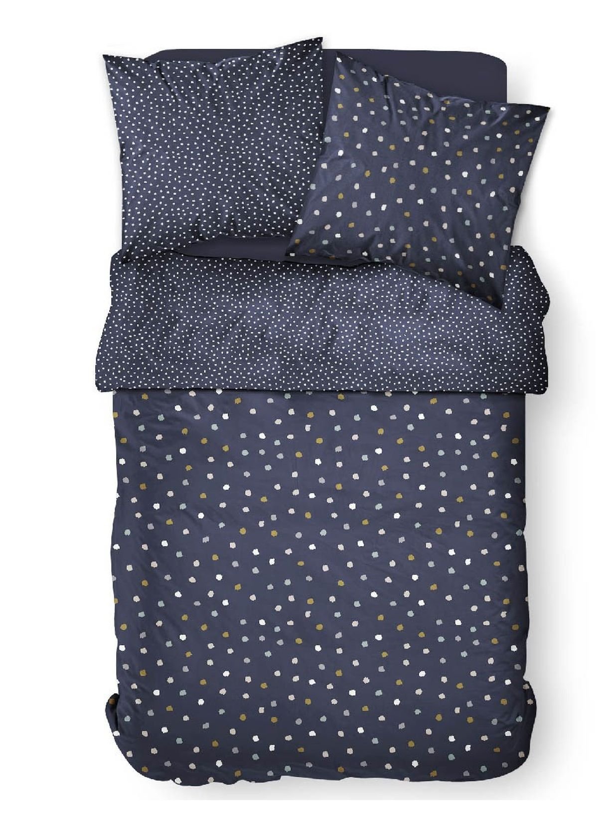 Polka dot printed cotton bedding set TODAY LINGE DE MAISON Blue