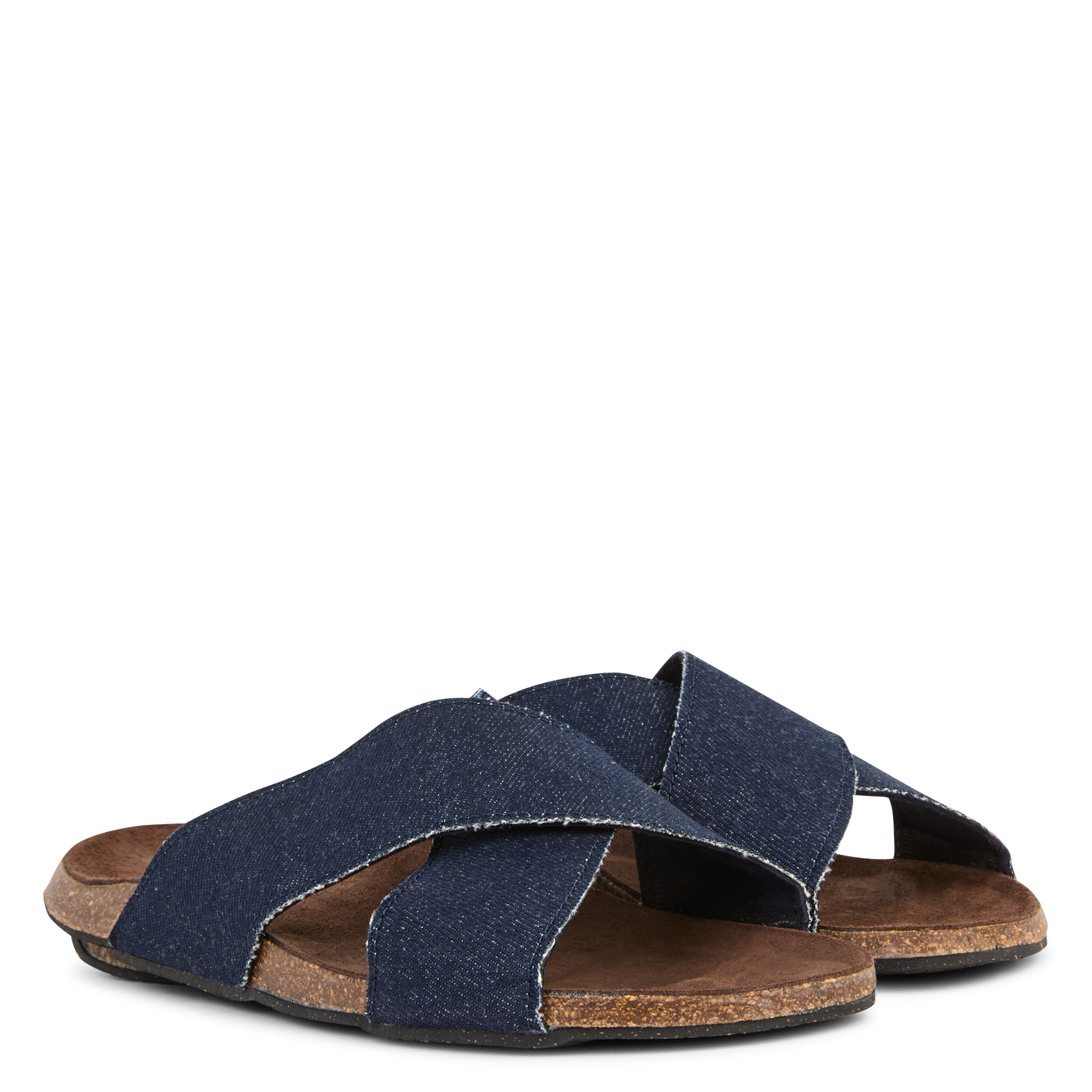 Flat denim strap sandals BOSABO Blue