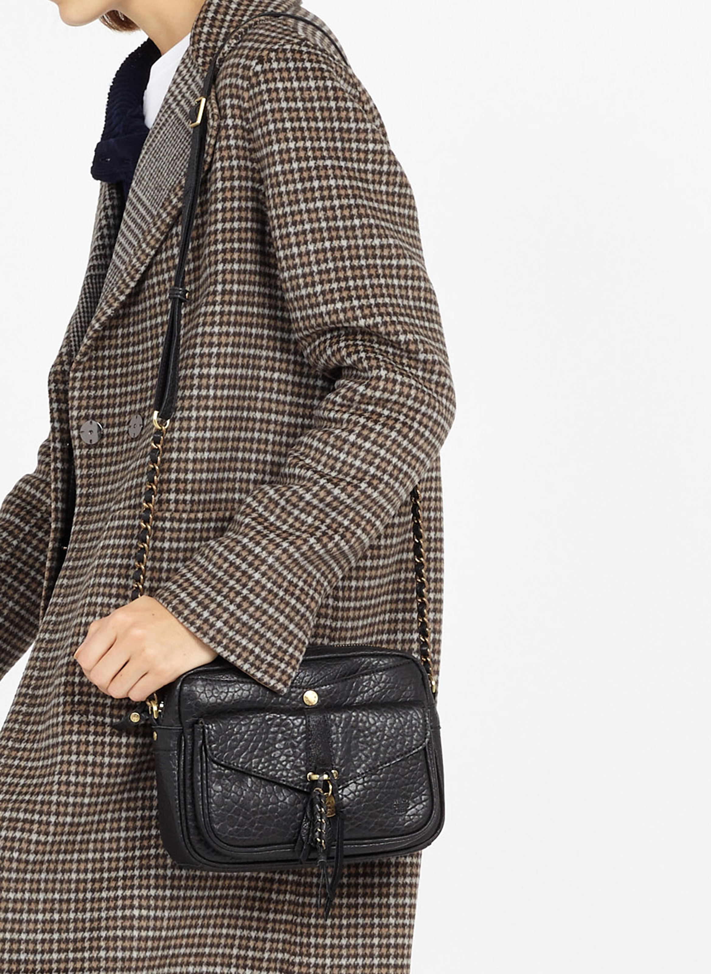 Schoudertas met krokodillenmotief MILA LOUISE Zwart