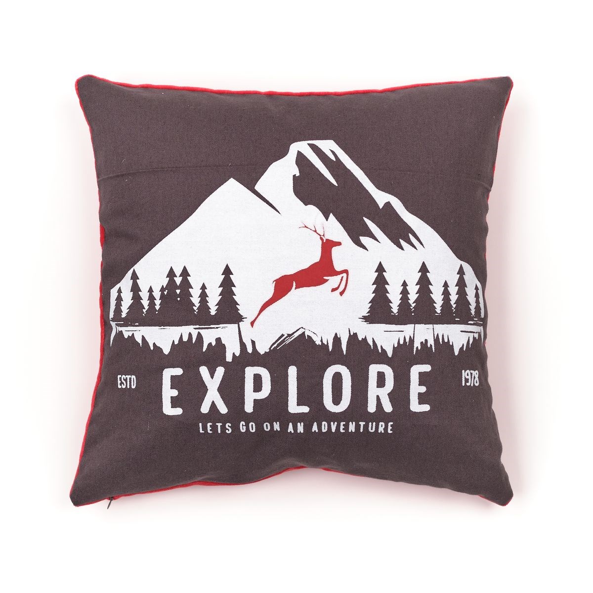 Square printed cotton cushion TODAY LINGE DE MAISON Grey