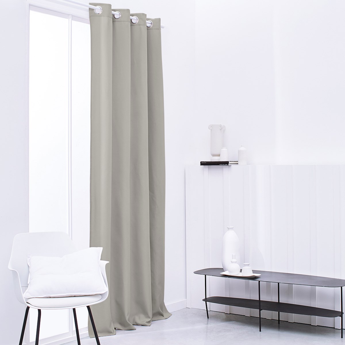 Plain insulating curtain with eyelets TODAY LINGE DE MAISON Beige