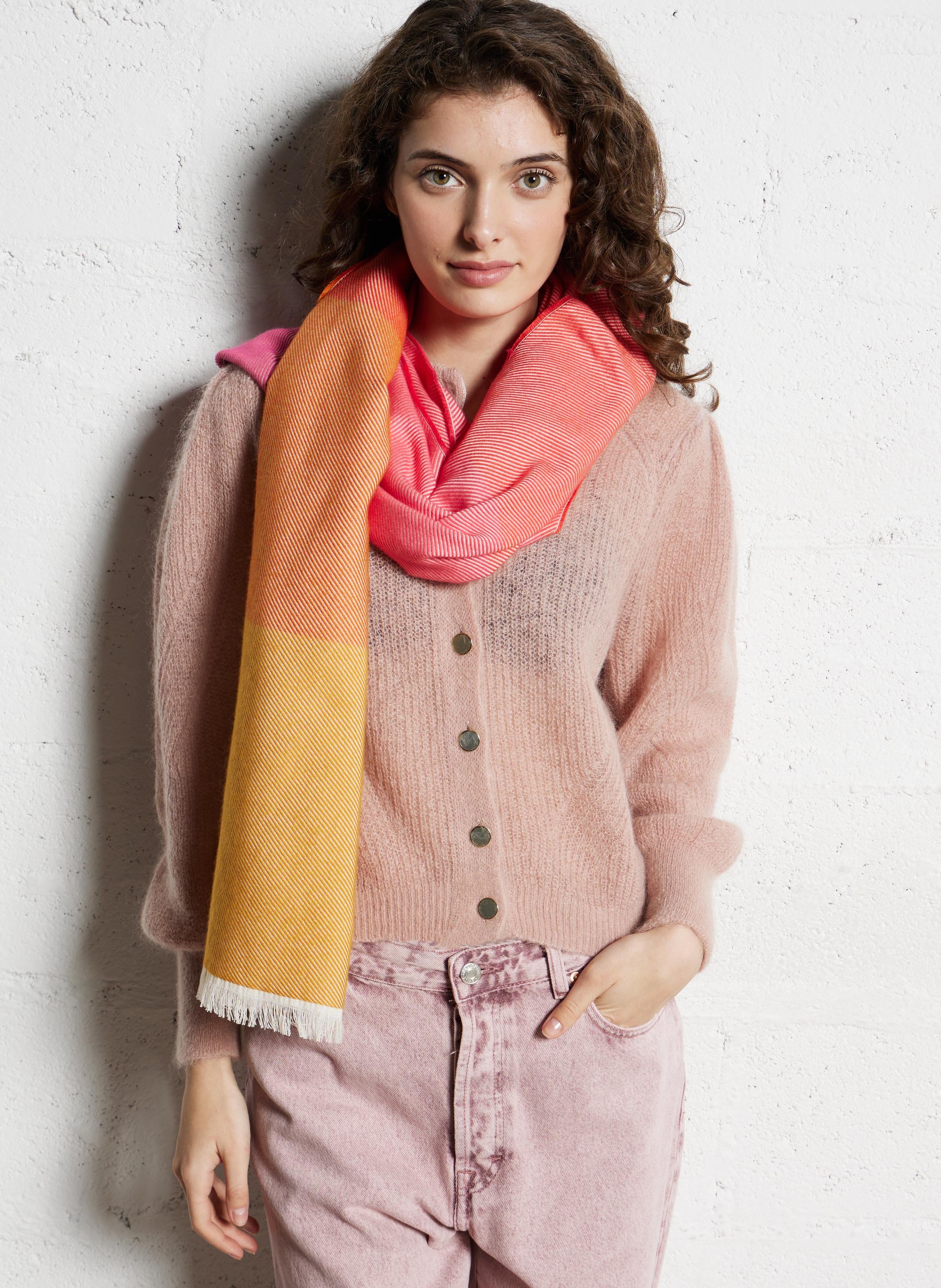 Echapre en coton AU PRINTEMPS PARIS Rose