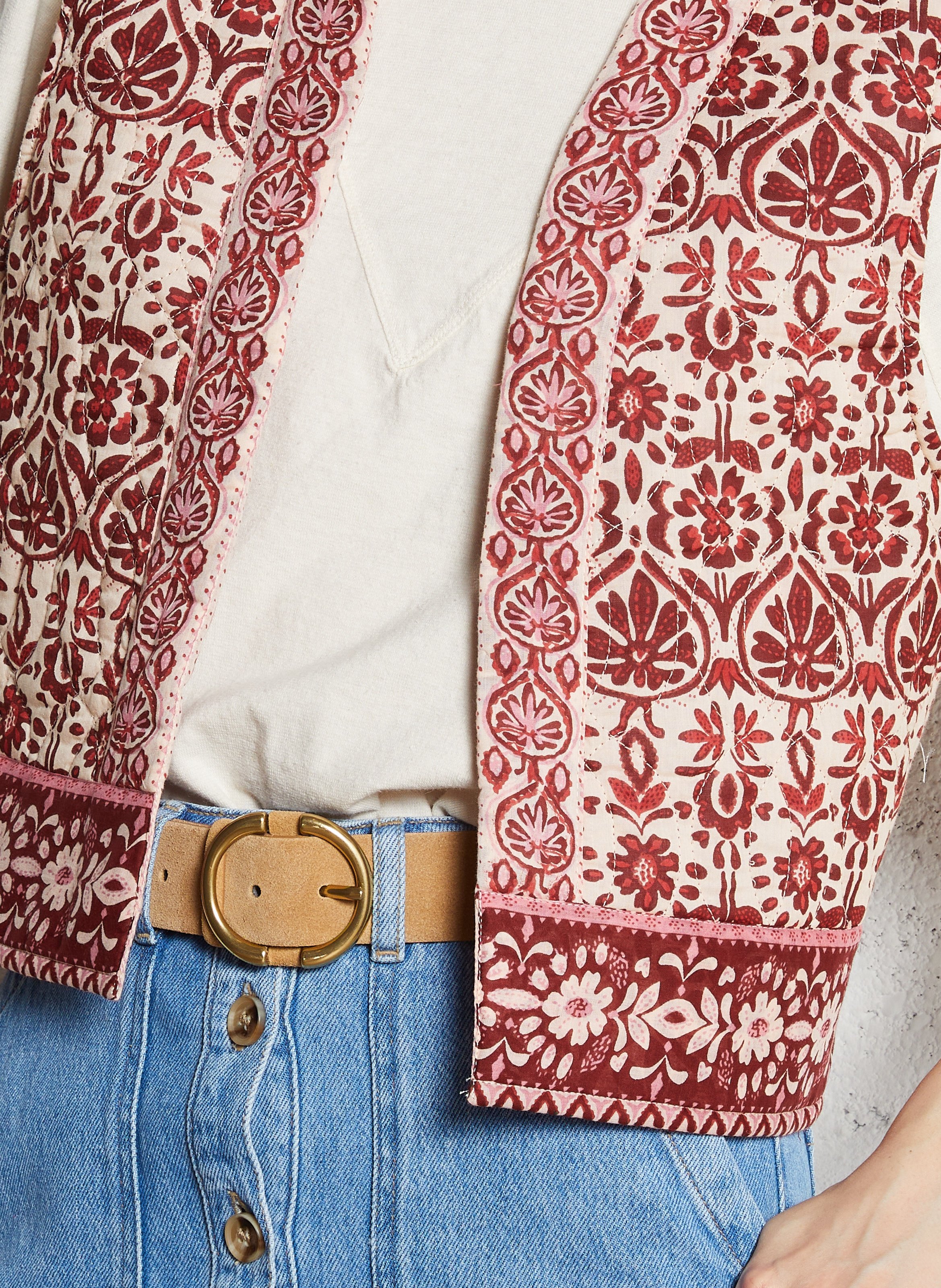 Veste sans manches en coton Multicolore