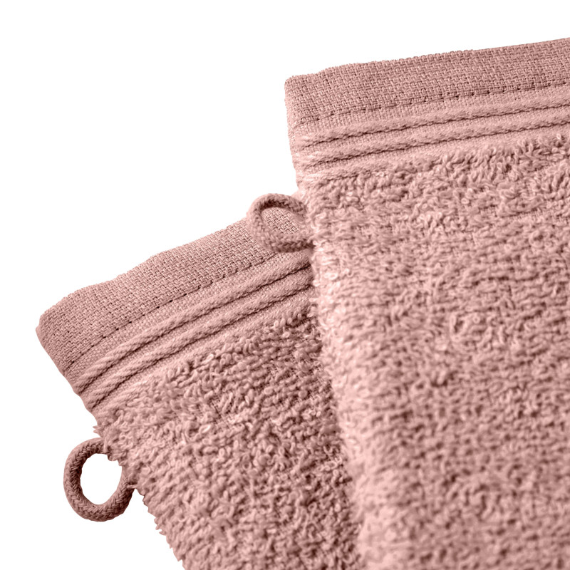 Set of 2 washcloths COTON PUR Pink