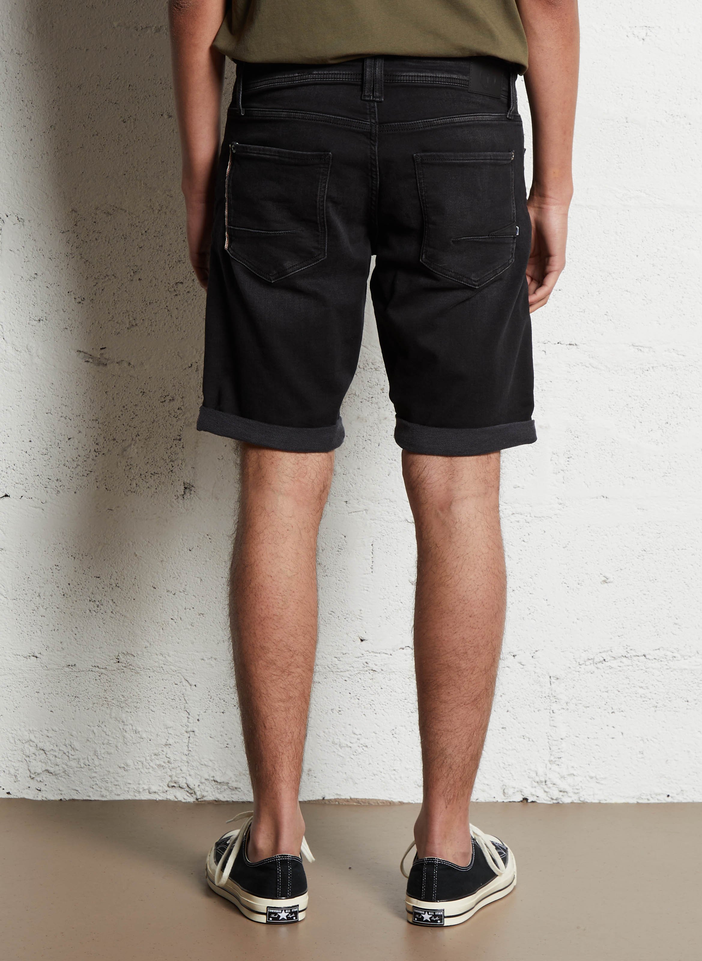 Bermuda en denim de coton mélangé LE TEMPS DES CERISES Noir