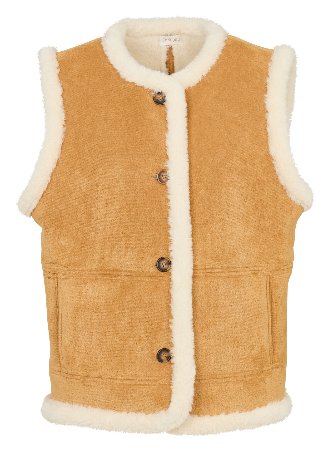 Veste droite col rond JC SOPHIE Beige