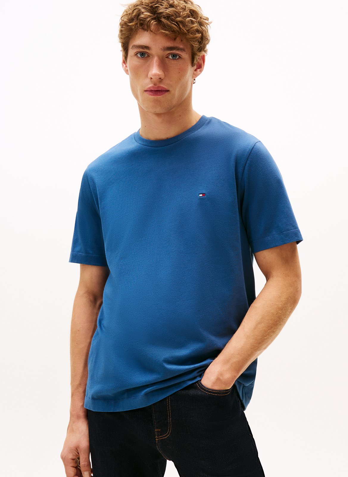 Round-neck cotton T-shirt TOMMY HILFIGER Blue