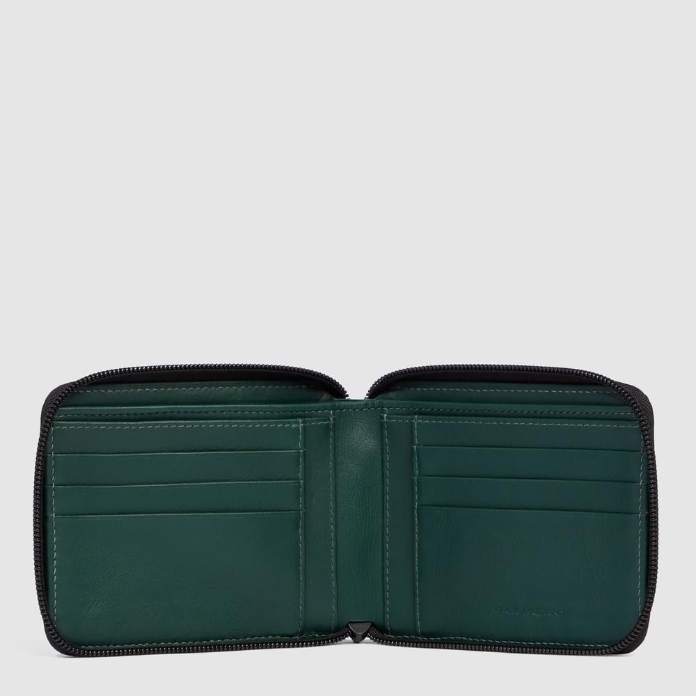 Cruminette zipped wallet PIQUADRO Green