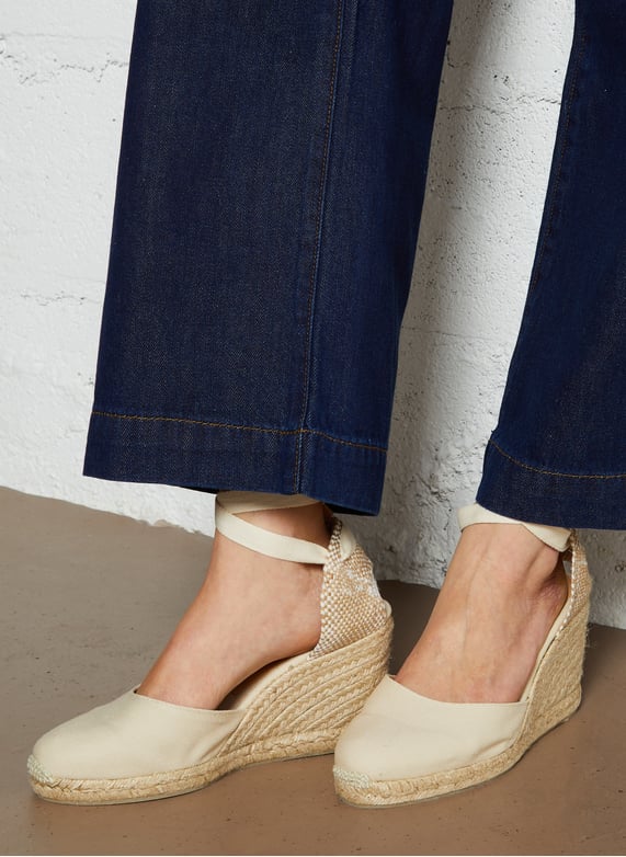 Espadrilles compensées en toile Carina Beige Castaner Femme