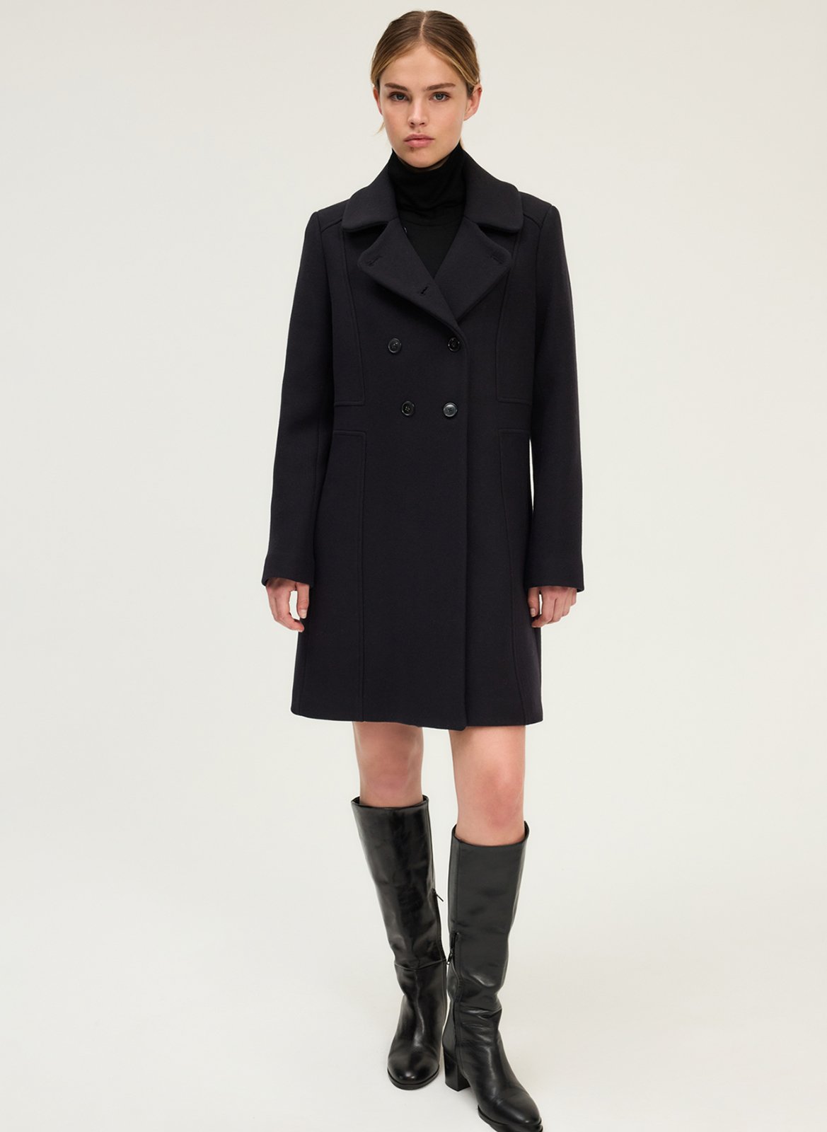Belted wool-blend coat PABLO Blue