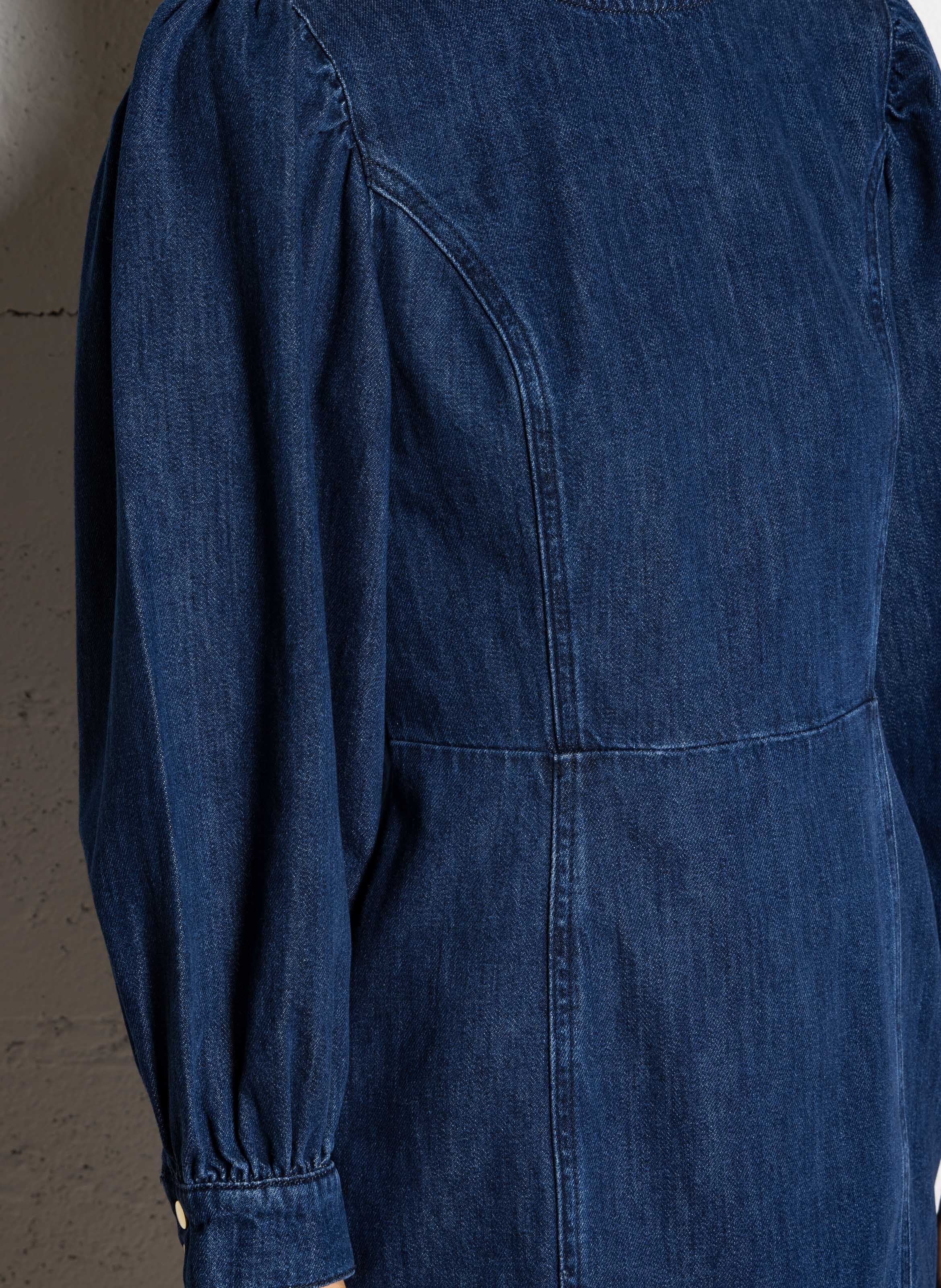 Short straight raw denim dress DES PETITS HAUTS Blue