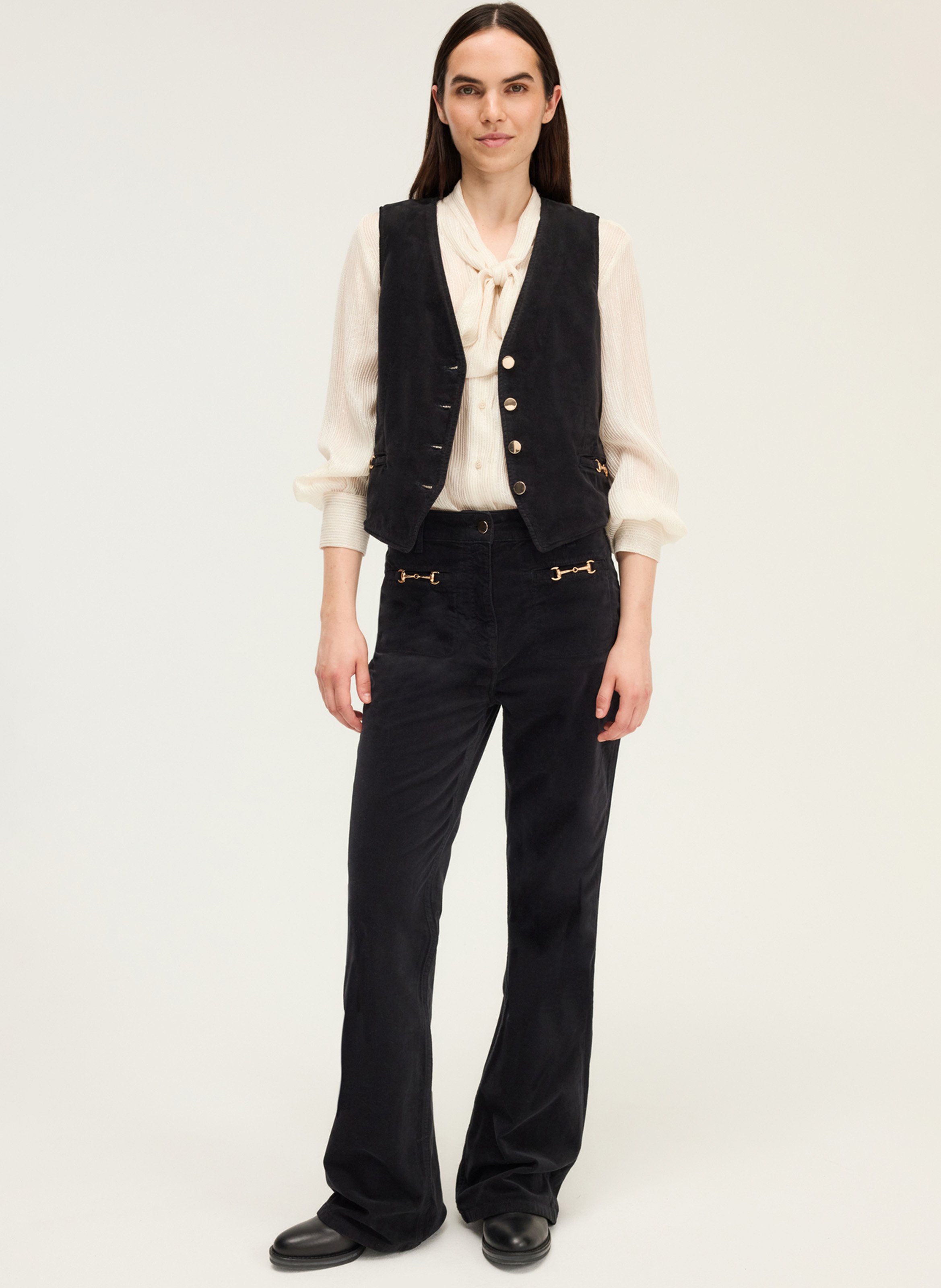 Giletje met V-hals PABLO Zwart