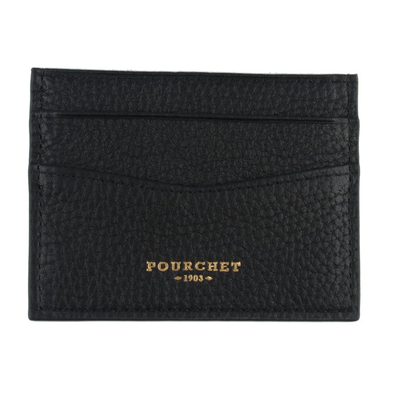 Card holder - cowhide leather POURCHET Black