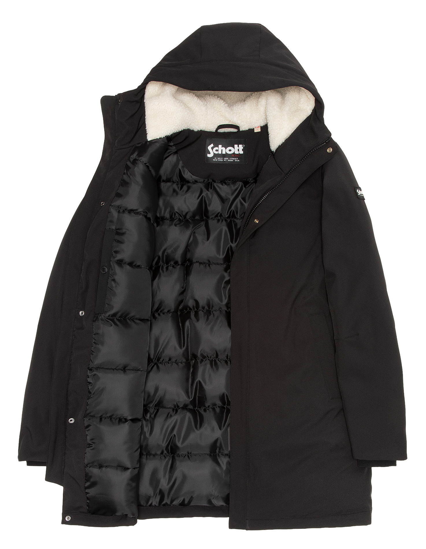 Manteau col montant SCHOTT Noir