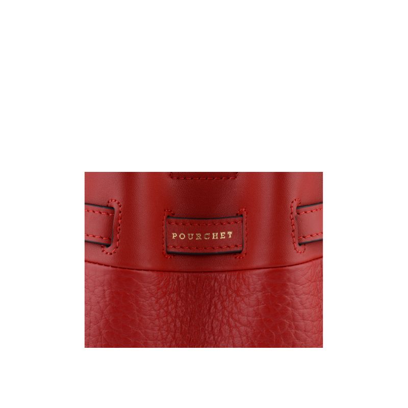 Shoulder bag - cowhide leather POURCHET Red
