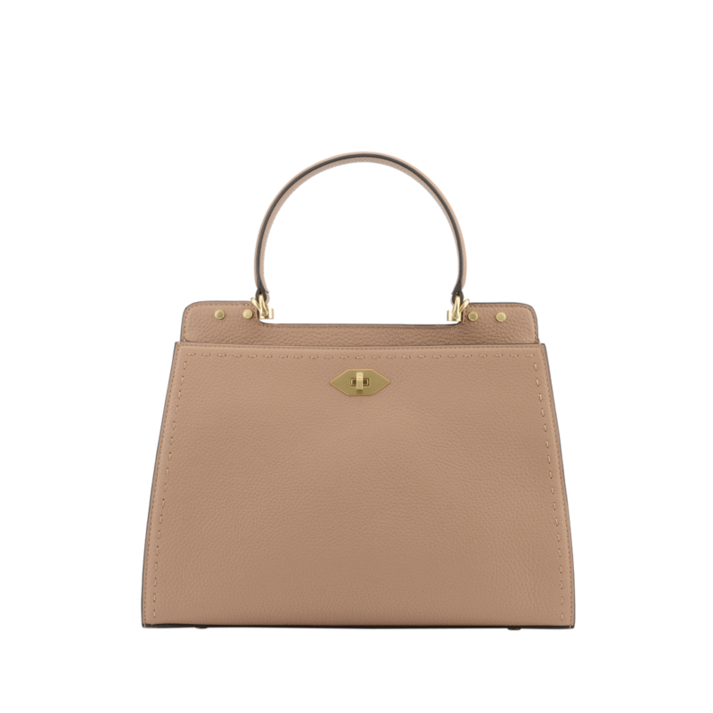 Handbag - cowhide leather POURCHET Brown