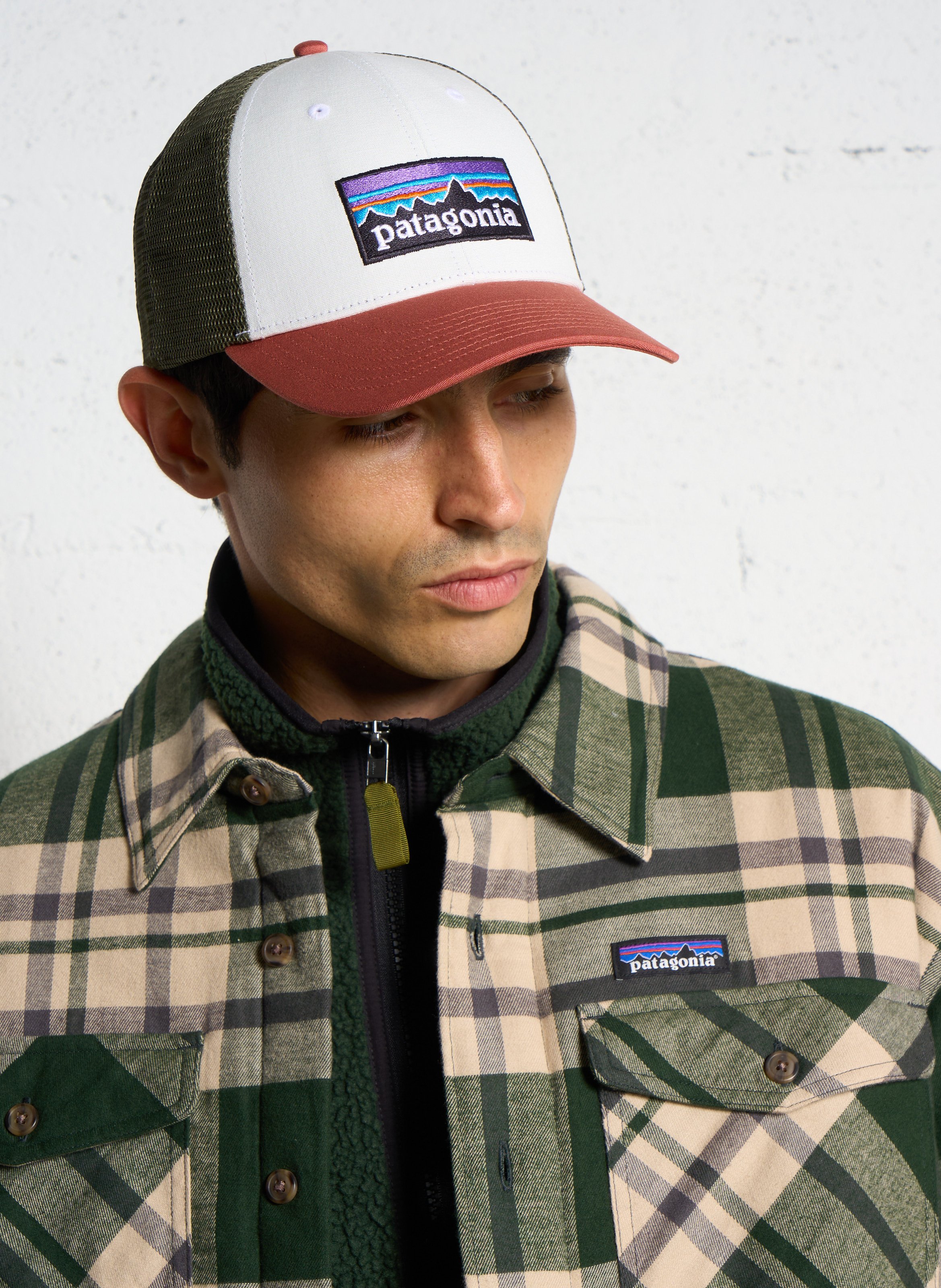 Embroidered cotton and mesh cap PATAGONIA White