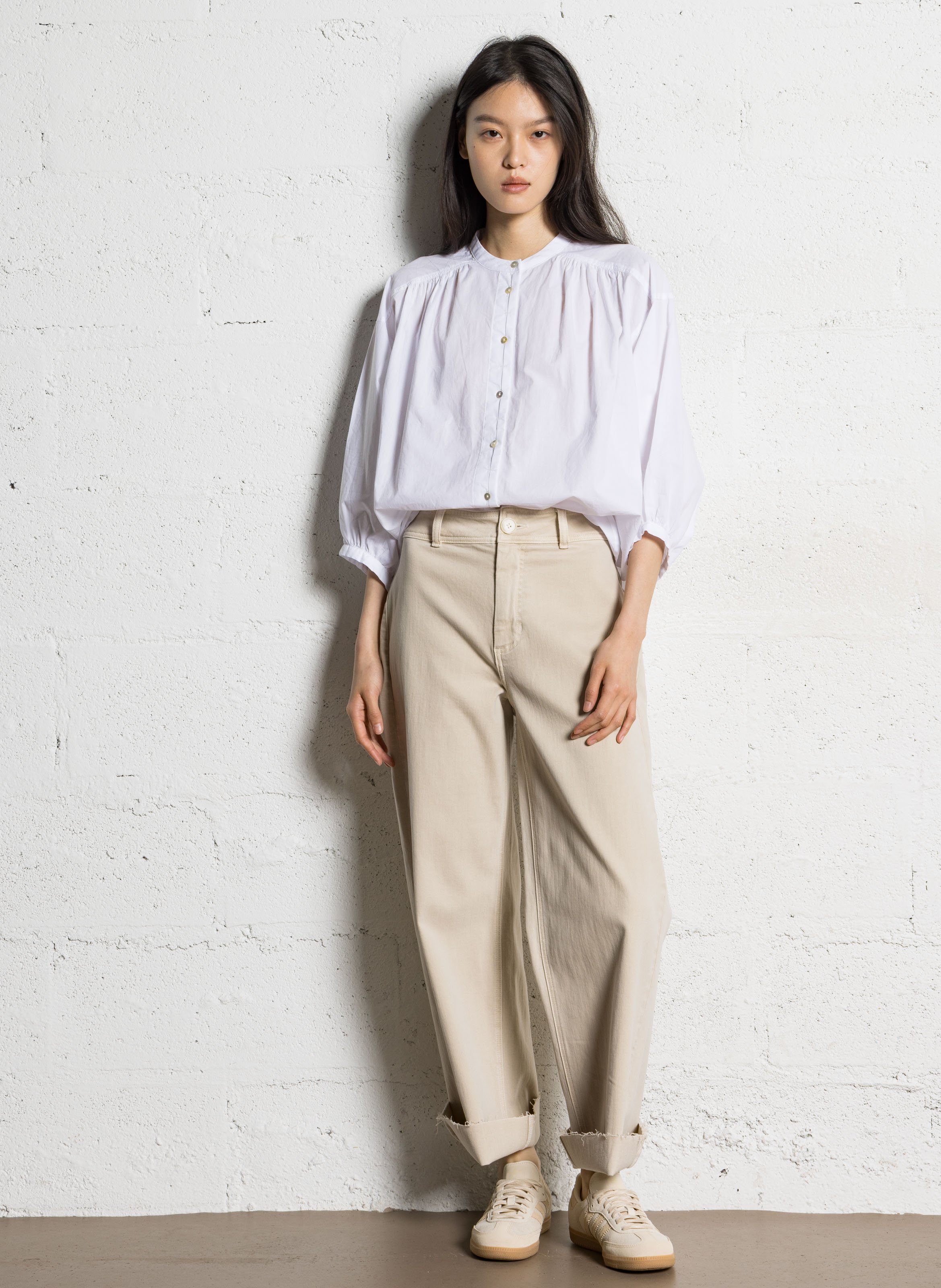 Oversize-Baumwollhemd mit klassischem Kragen JC SOPHIE Weiss