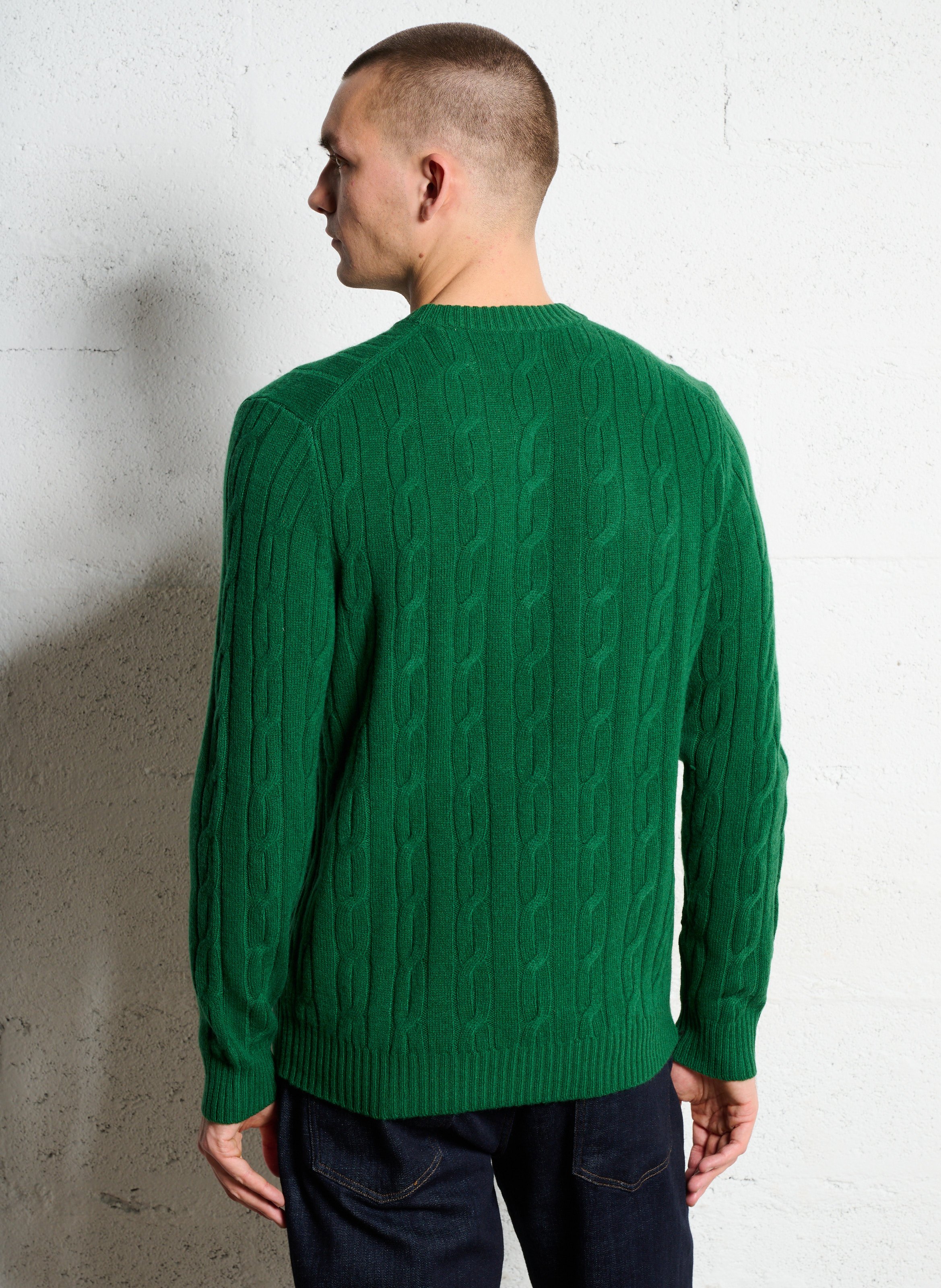 Pull oversize col rond en laine GANT Vert