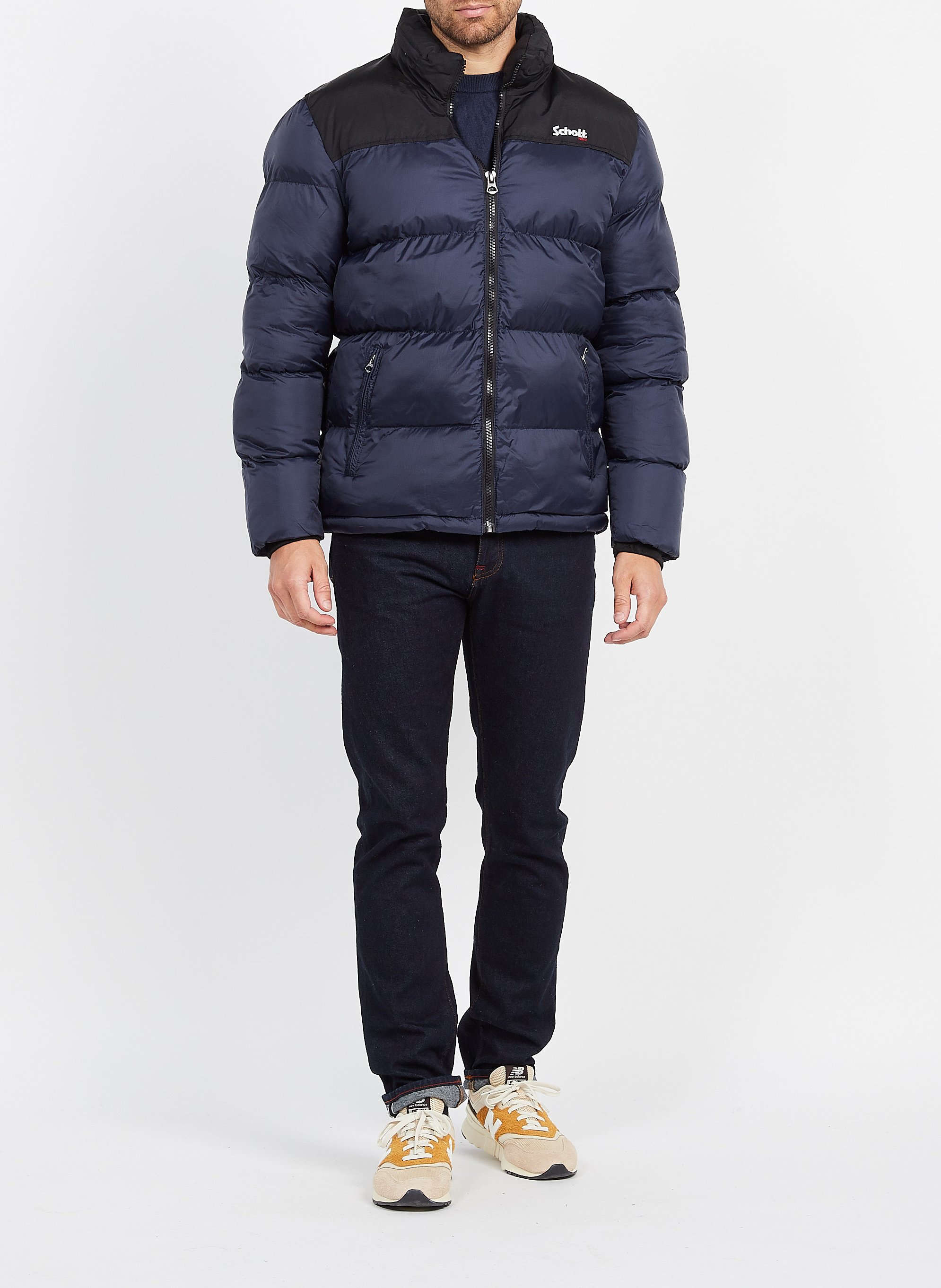 Doudoune col montant Bleu