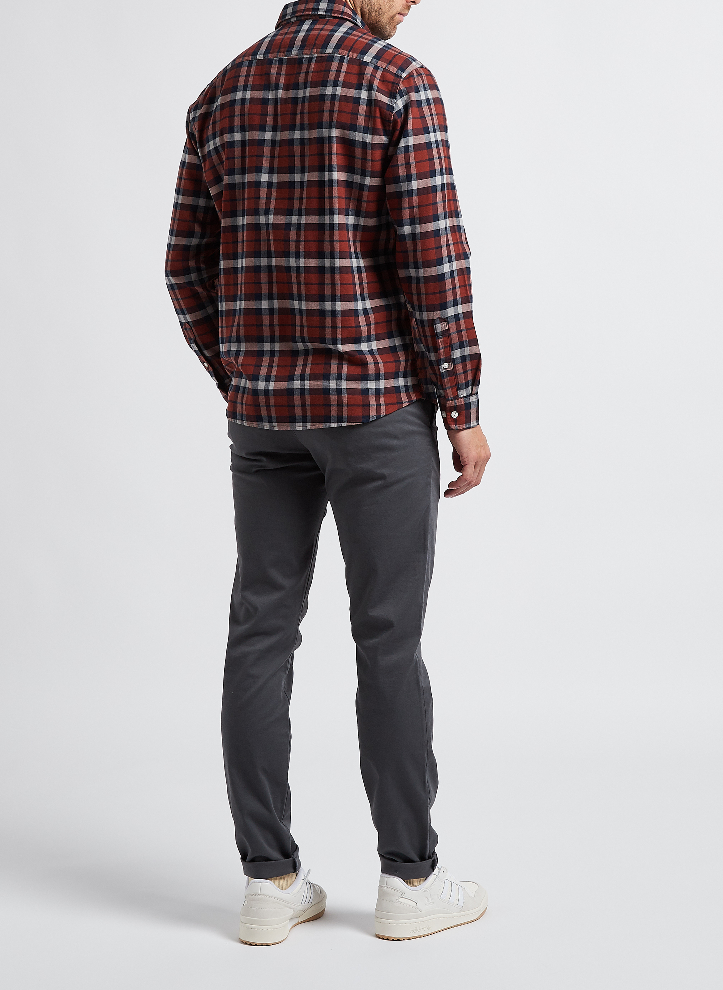 Straight shirt with classic cotton collar SELECTED Brown