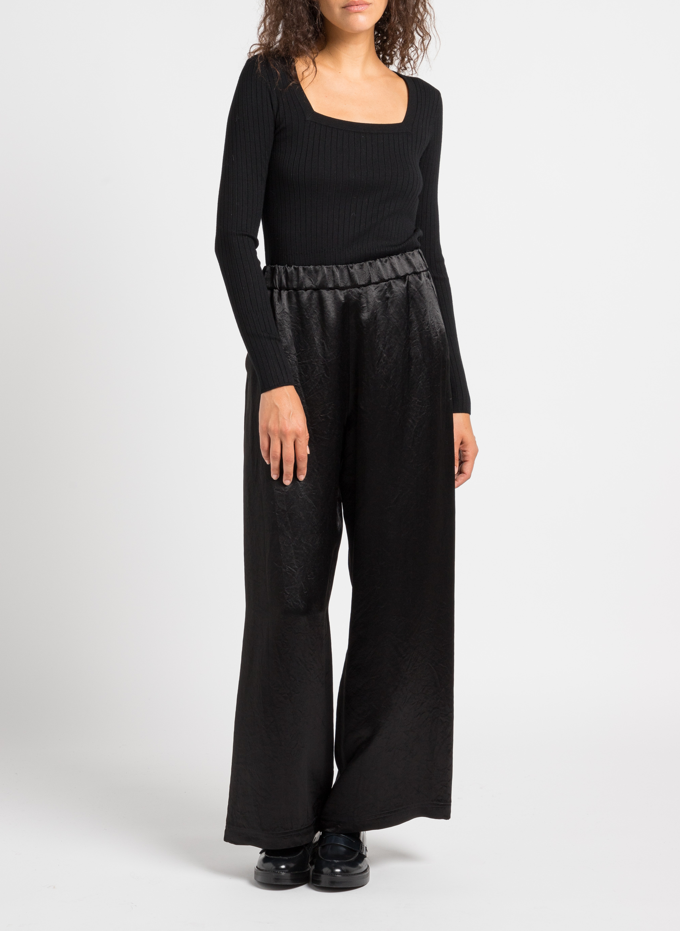 Pantalon large satiné  MAX MARA LEISURE Noir