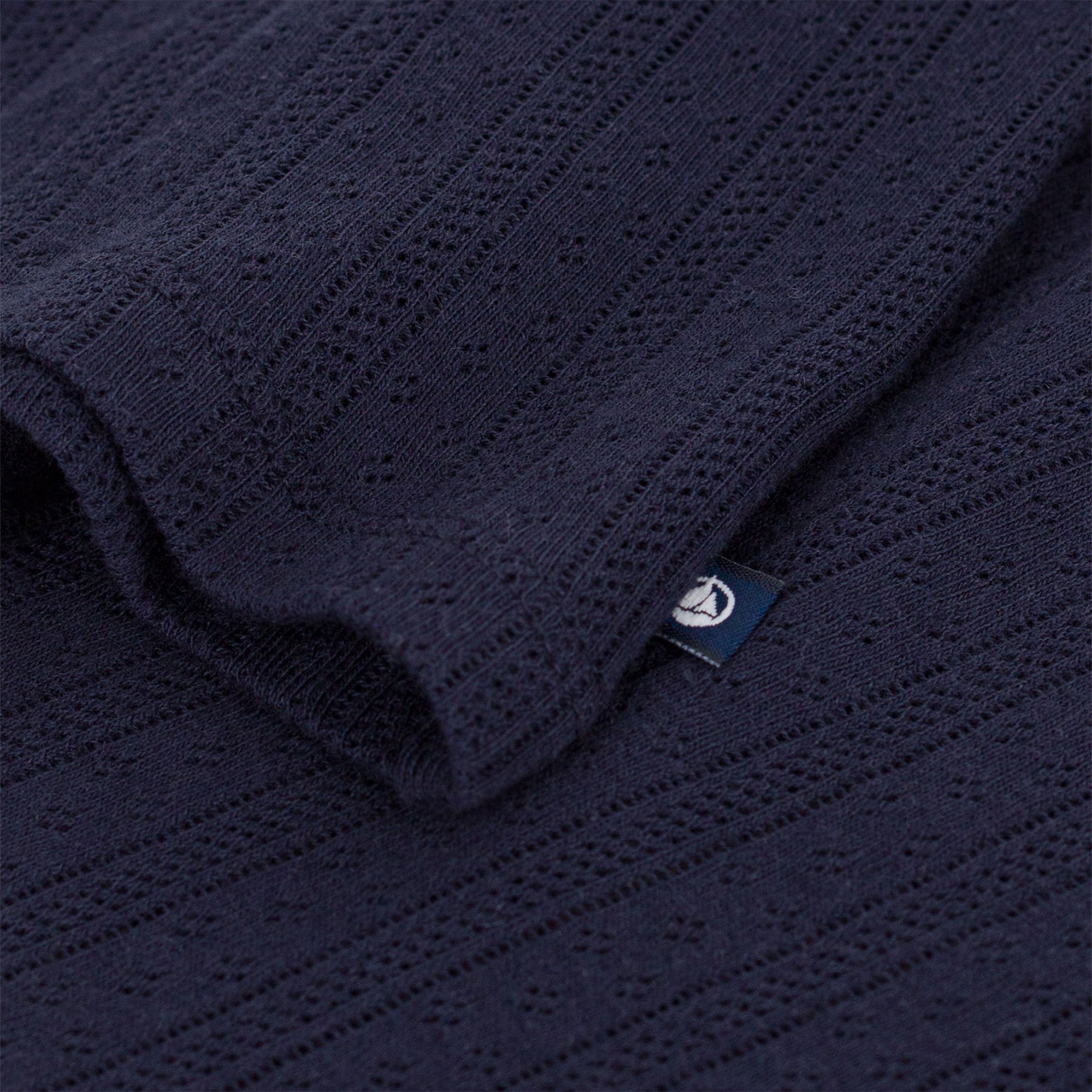 Top met knoopsluiting in pointelle-gebreide stof PETIT BATEAU Blauw